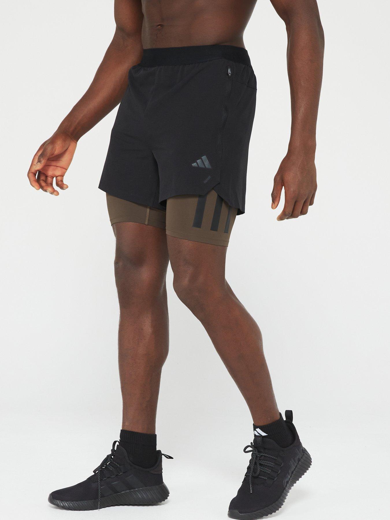 Adidas Mens Training Power 7In 2In1 Shorts - Black