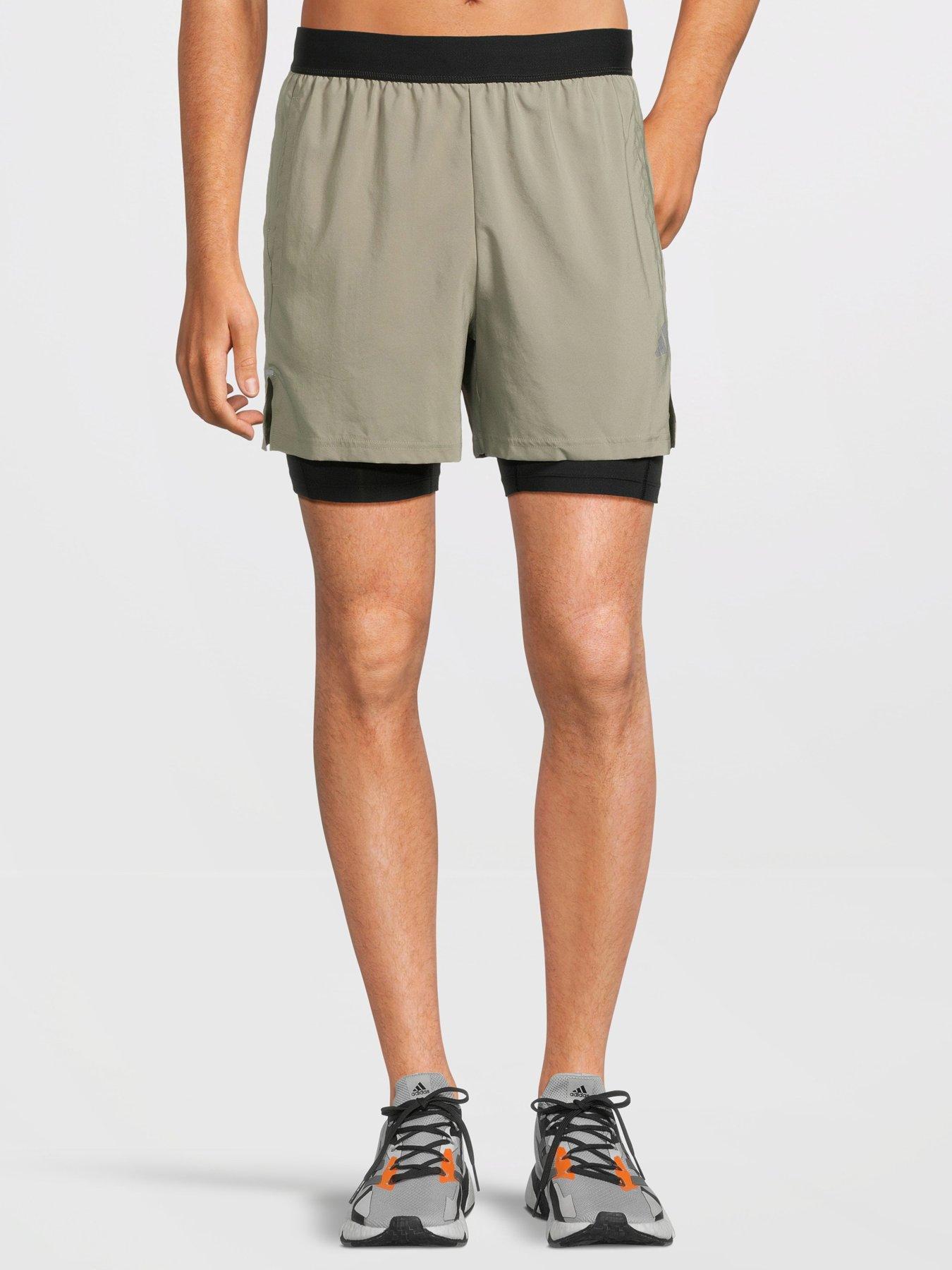 undefined Mens Train Essentials Pique 3 Stripe Shorts - Grey