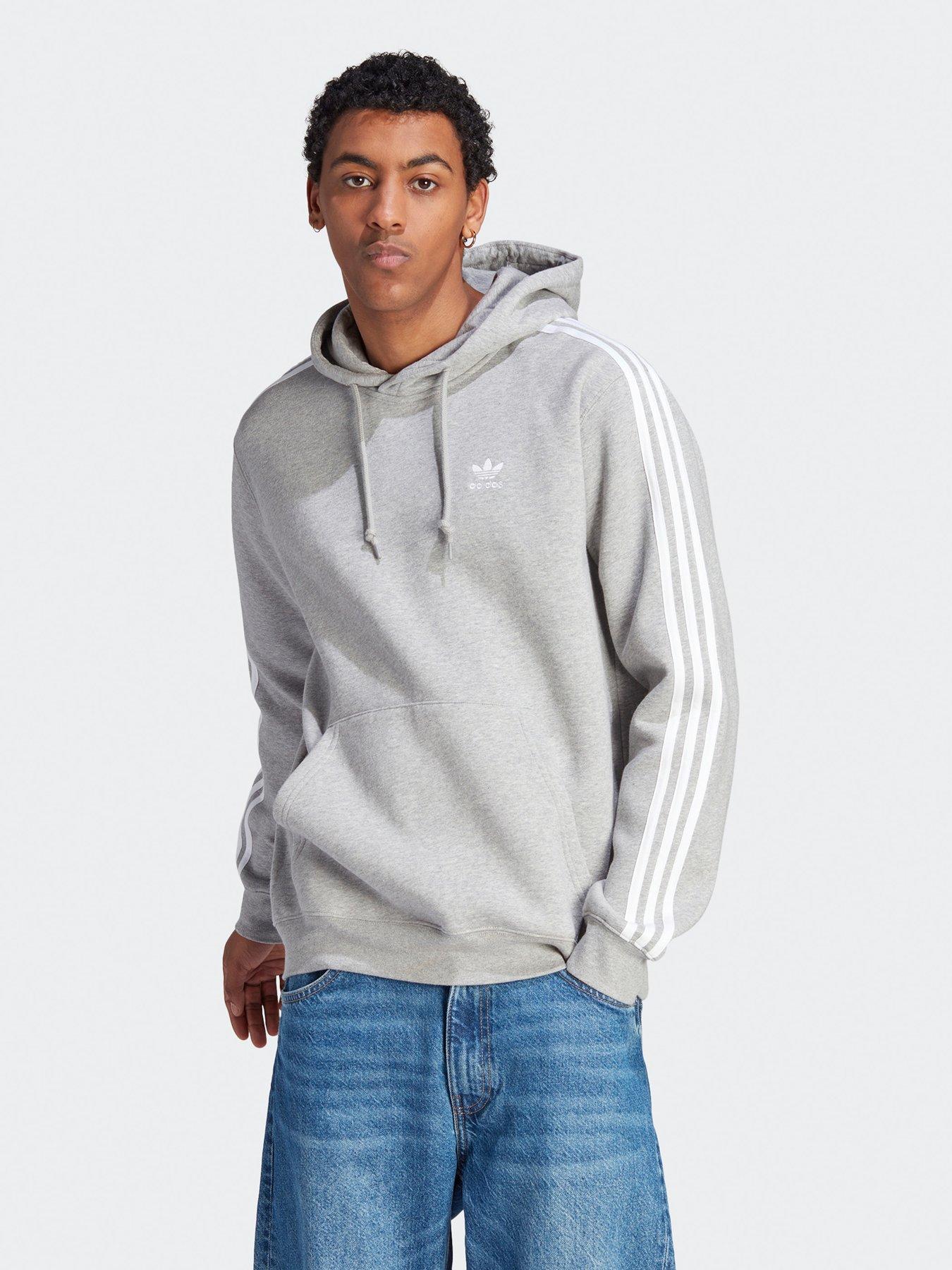 Mens adidas 3 stripe hoodie best sale