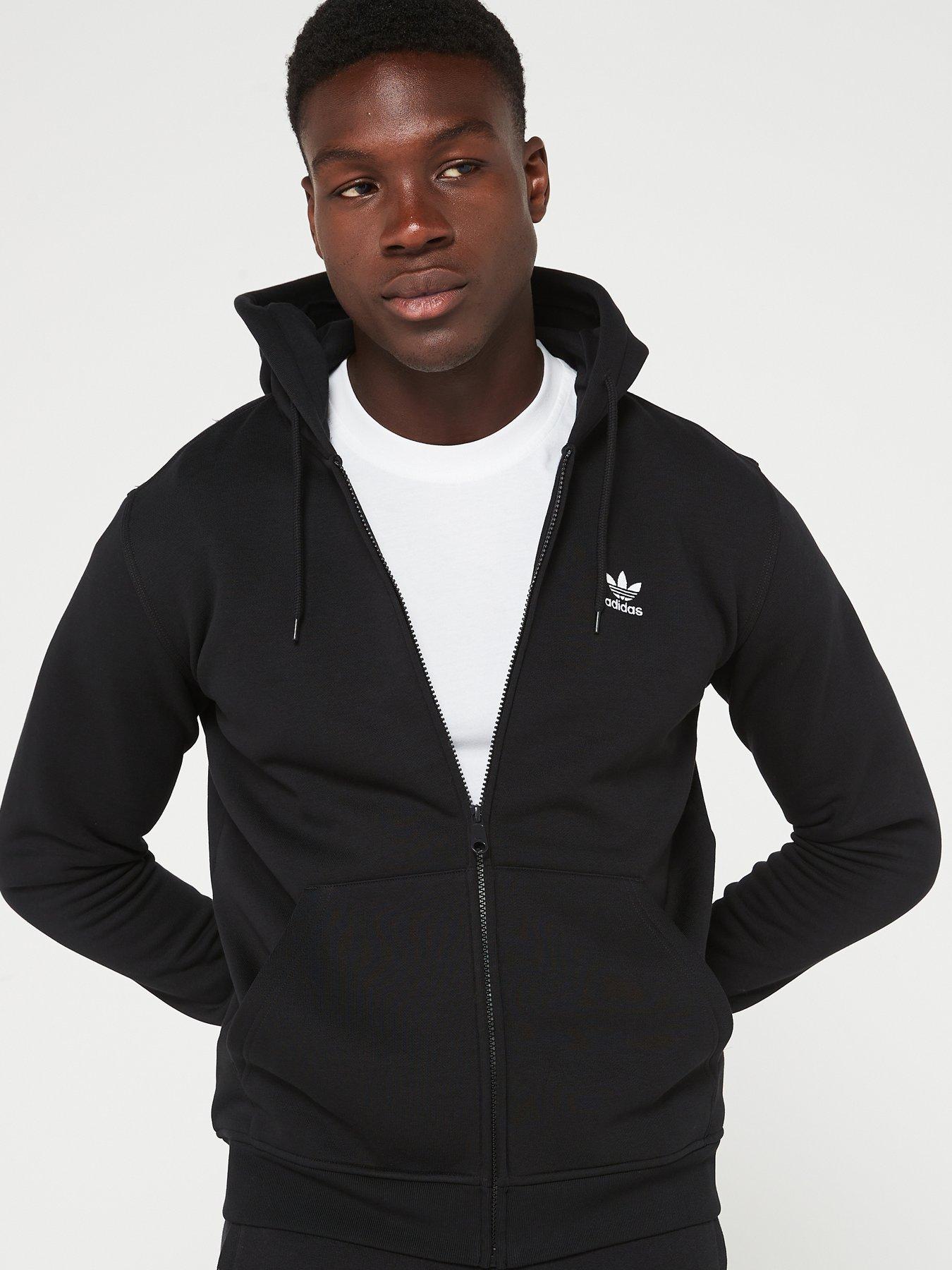 adidas Originals Mens Essentials Full Zip Hoodie - Black