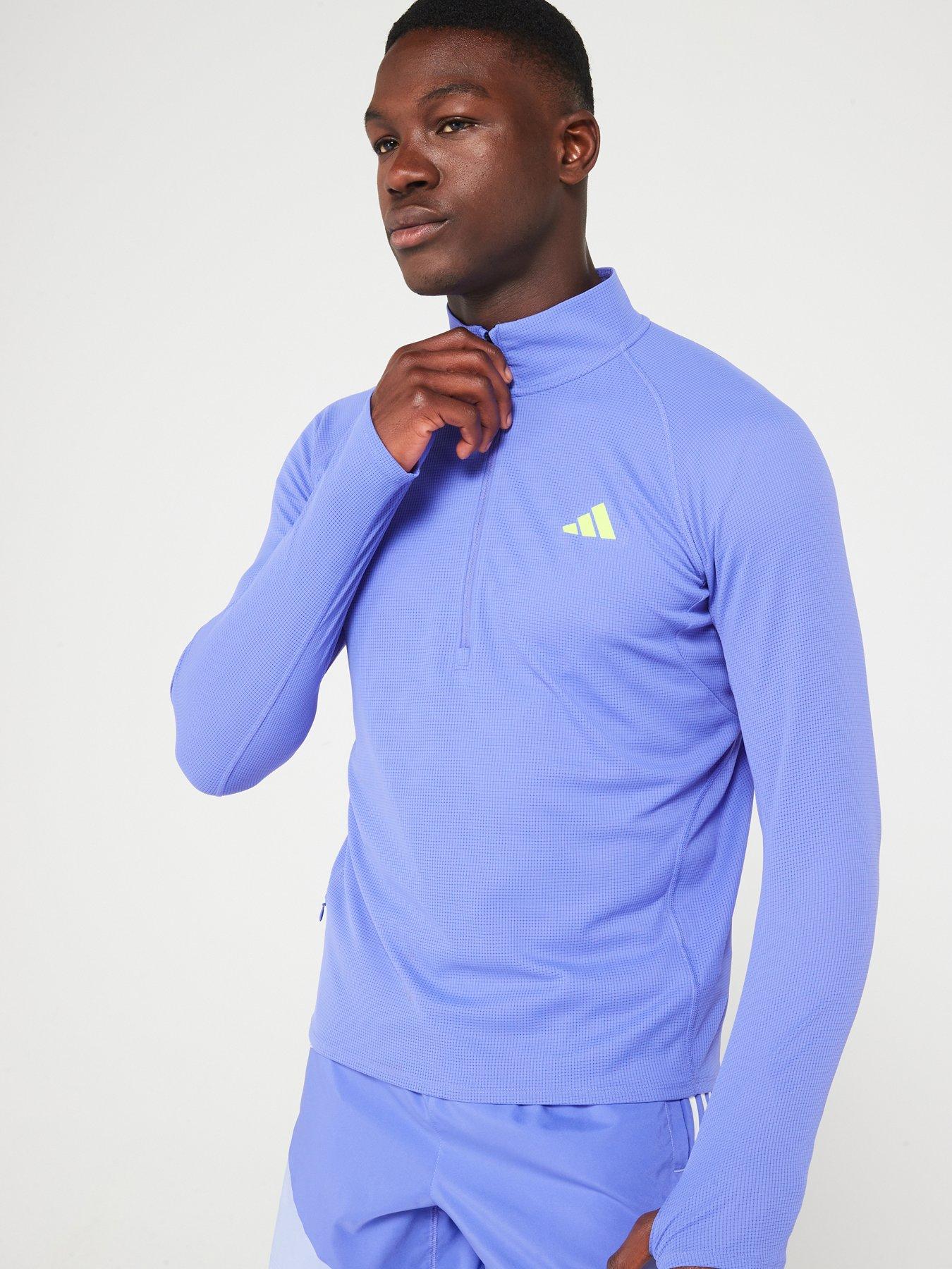 adidas Mens Running Adizero 1/4 Zip Blue Very