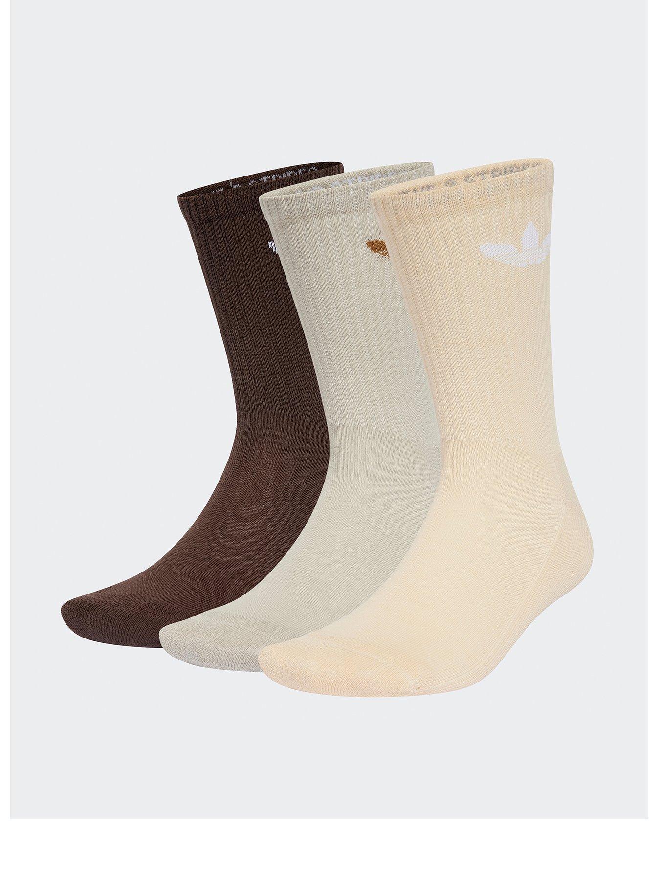 undefined Unisex Trefoil Crew Socks - 6 Pack - Brown Multi