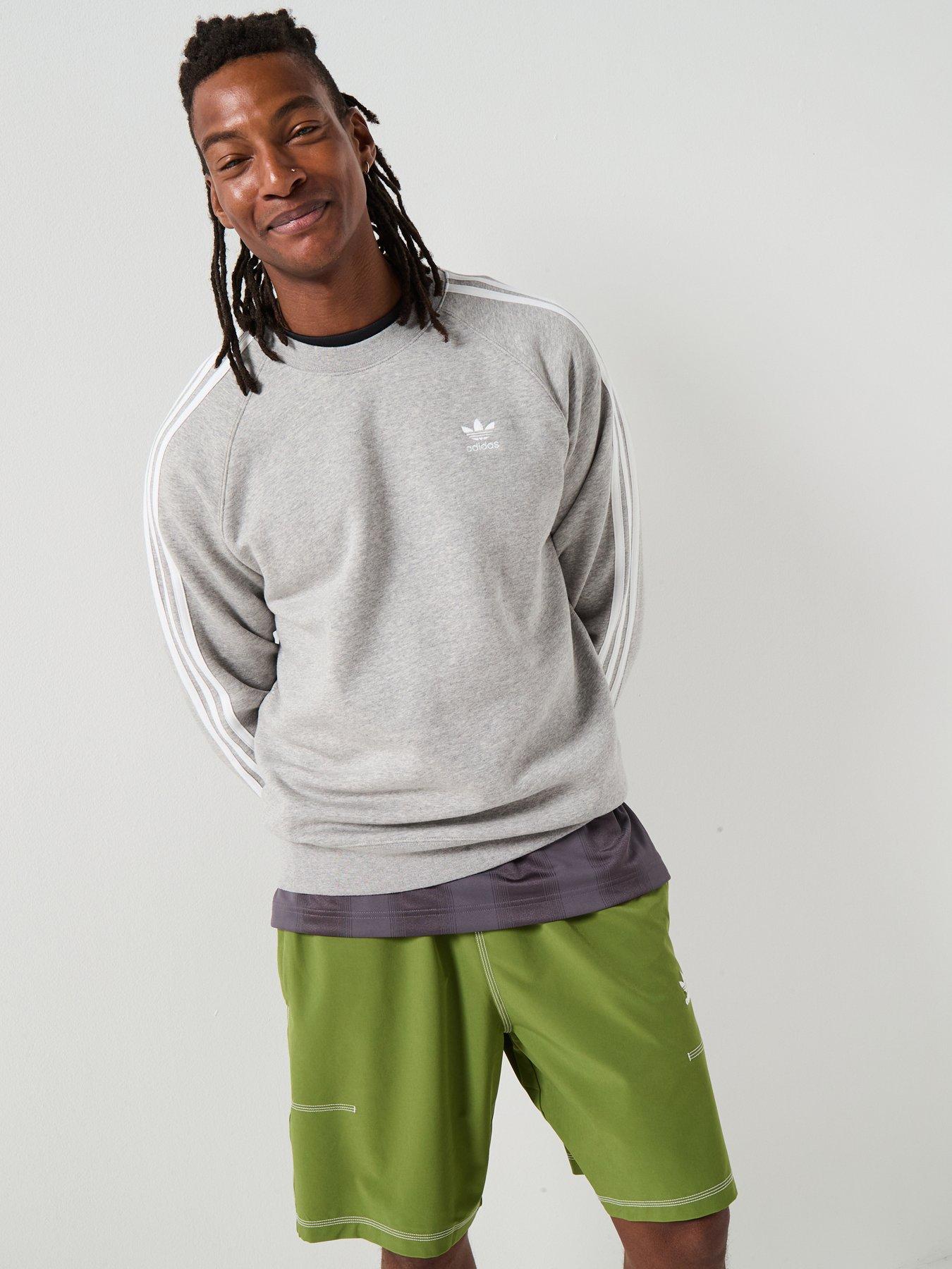 adidas Originals Mens 3-stripes Crew - Grey