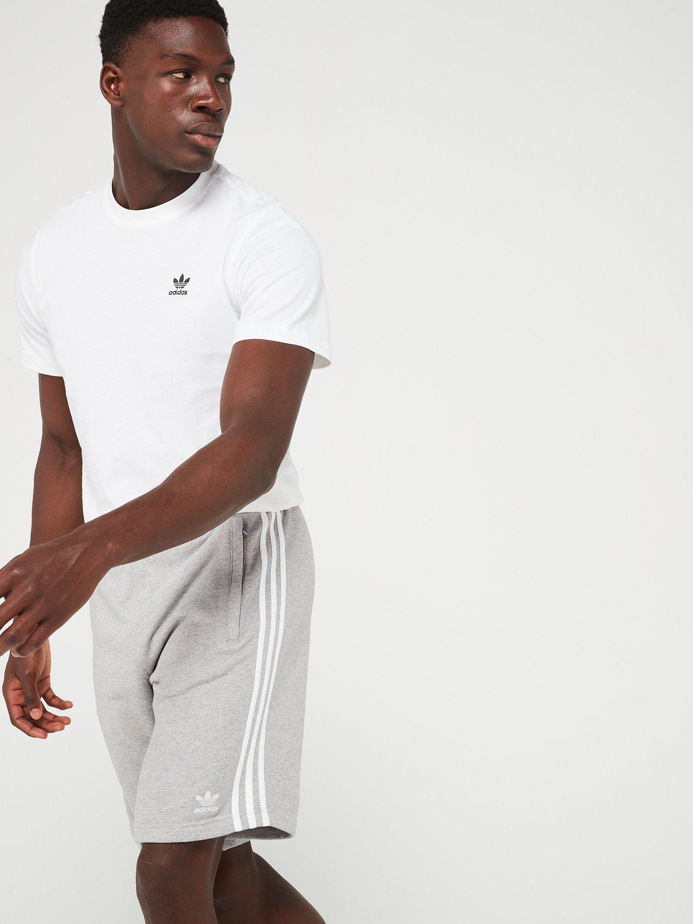 adidas Originals Mens 3-stripes Short Grey Very