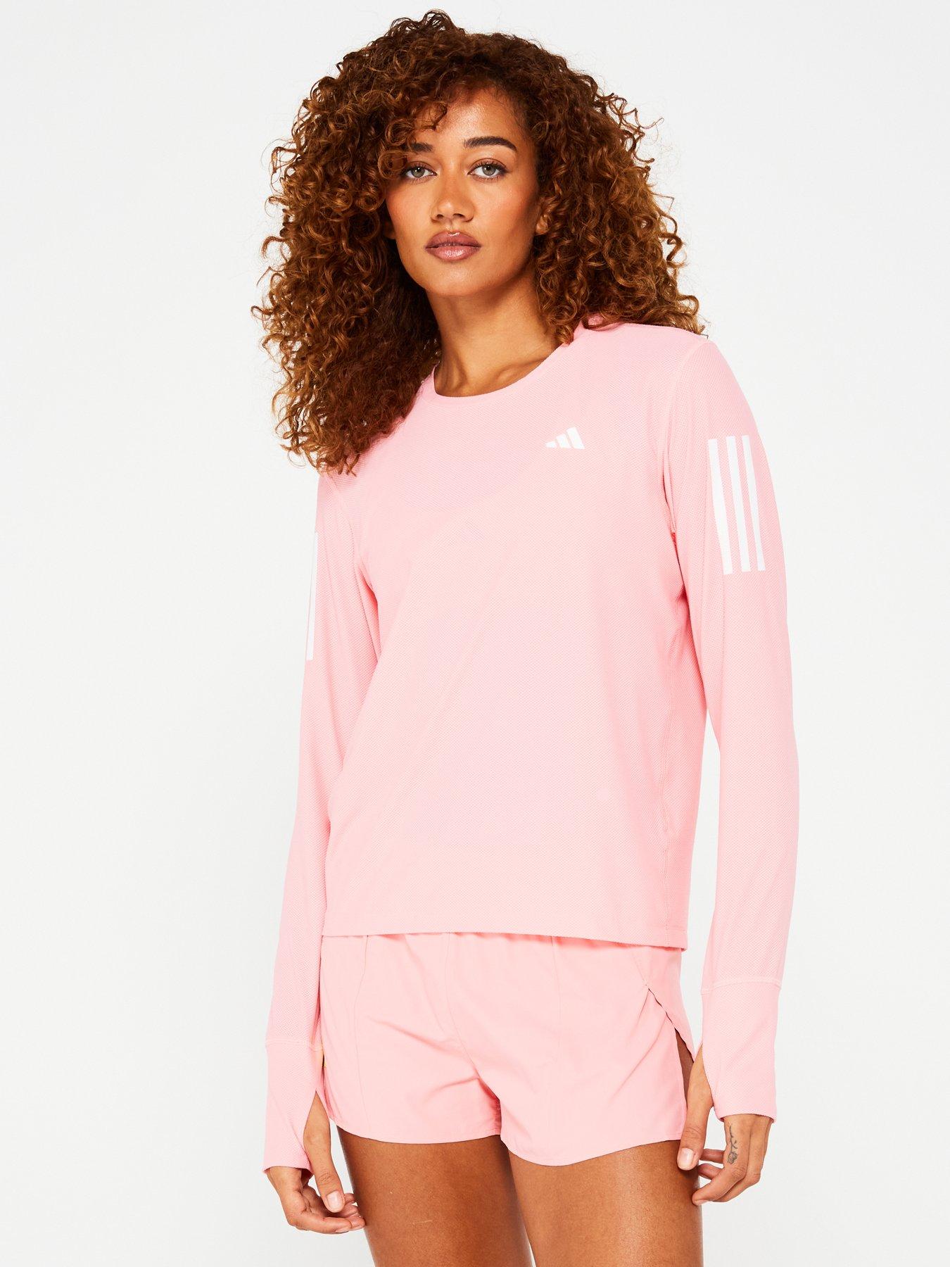 Long sleeve pink adidas top online