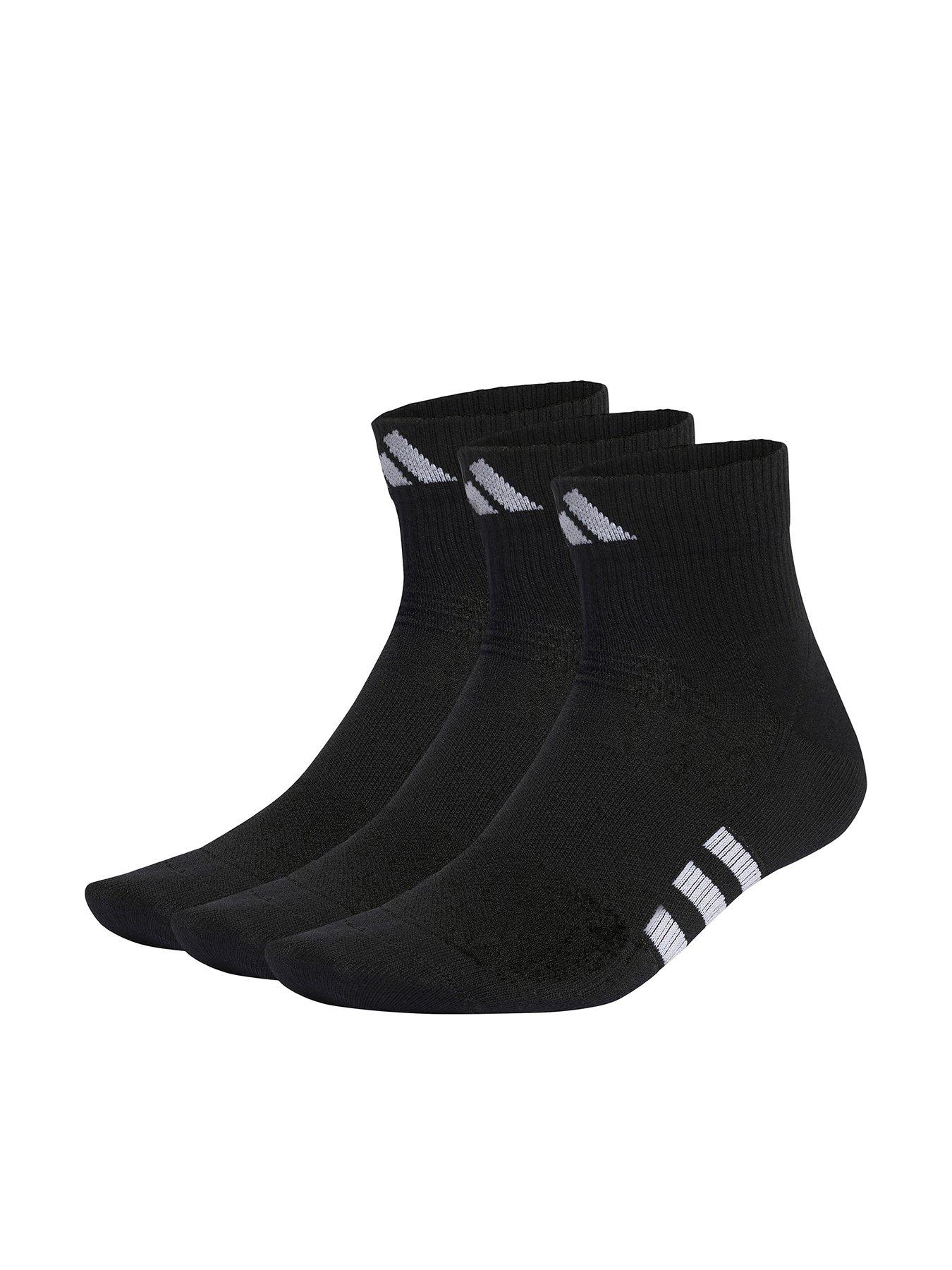 adidas unisex adult training light mid 3pk socks - black