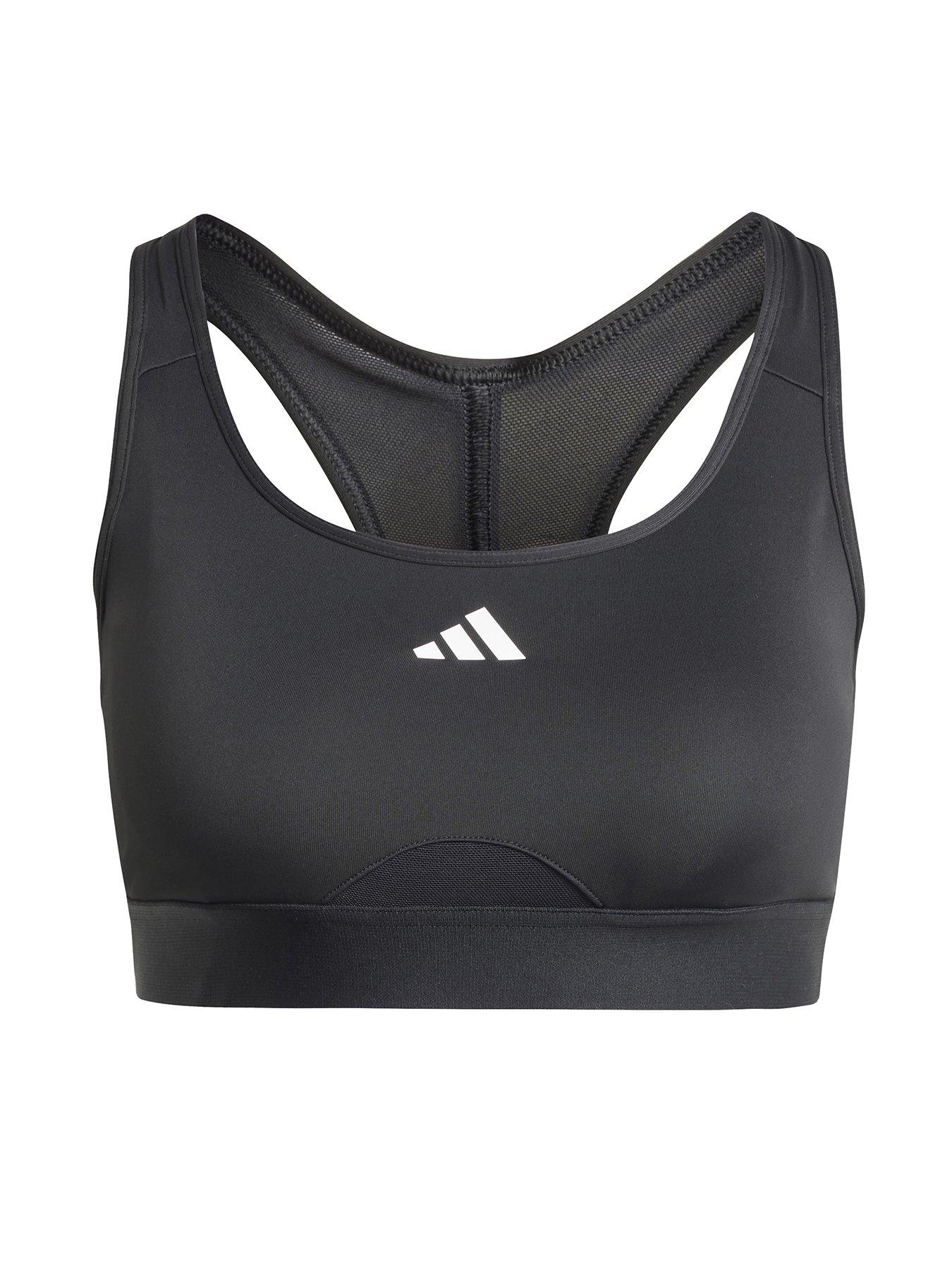 adidas Womens Training Power React Sports Bra - Black | Very