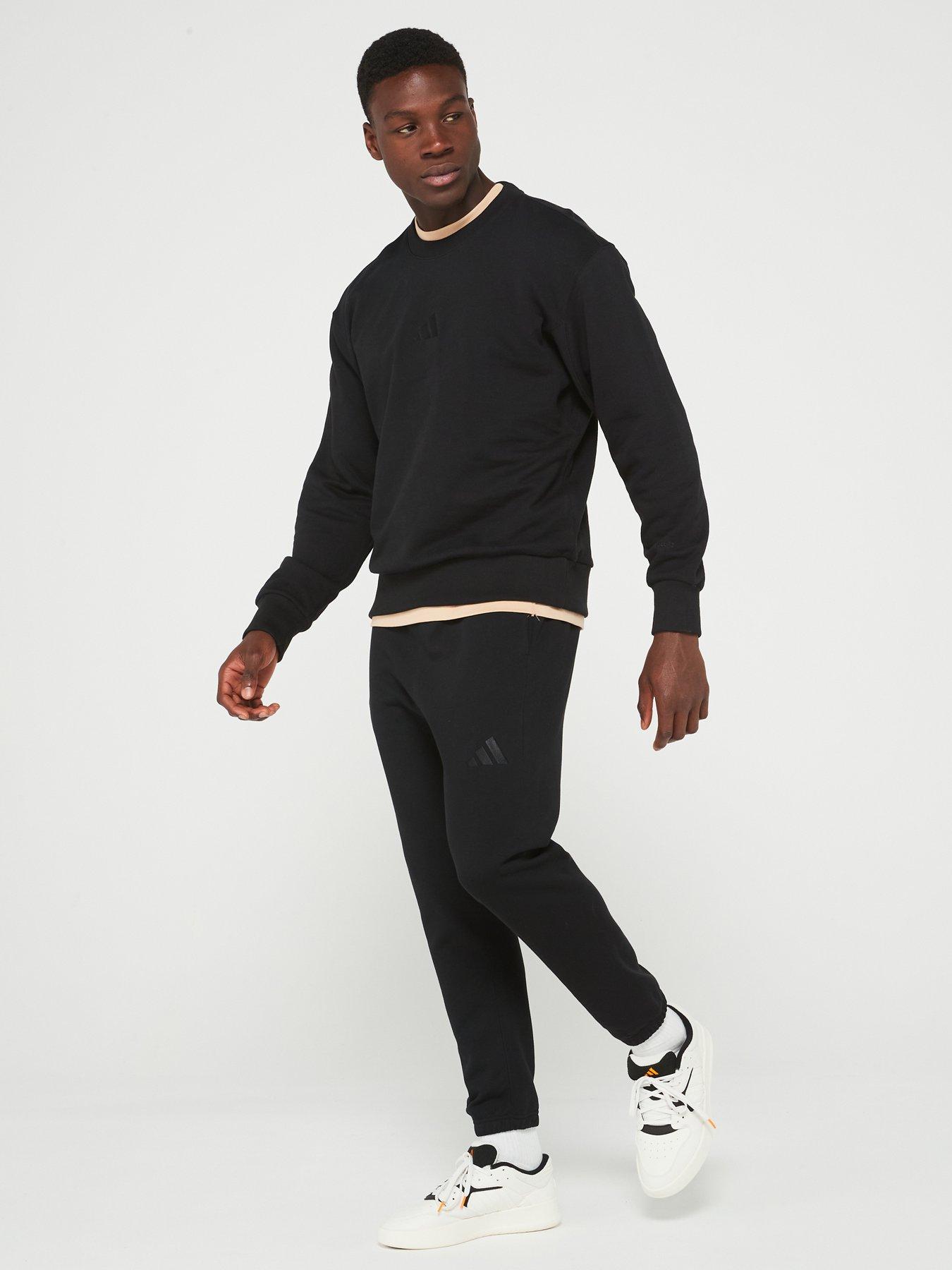 Image 3 of 6 of adidas Sportswear Mens All Season French Terry Crew Sweatshirt - Black