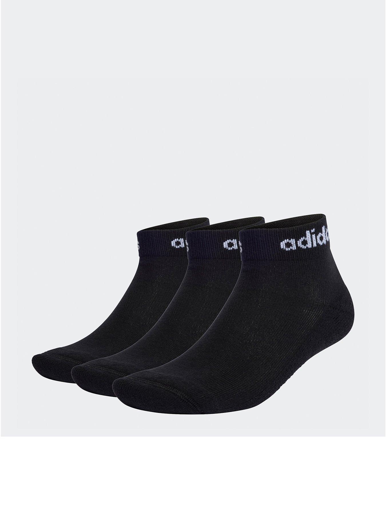 undefined Unisex Linear Ankle Socks - 3 Pack - Black/white