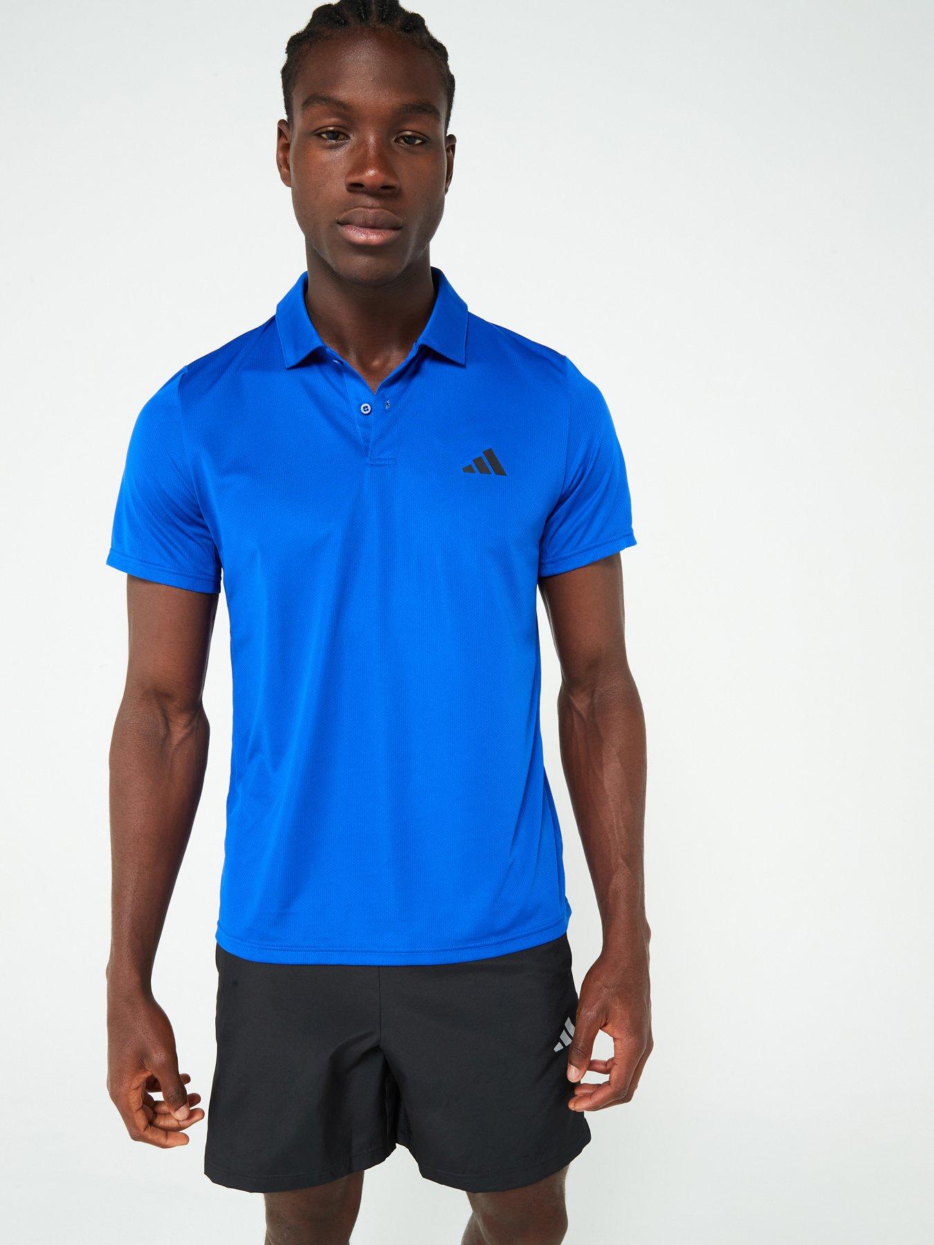 adidas Mens Train Essentials Polo Blue Very