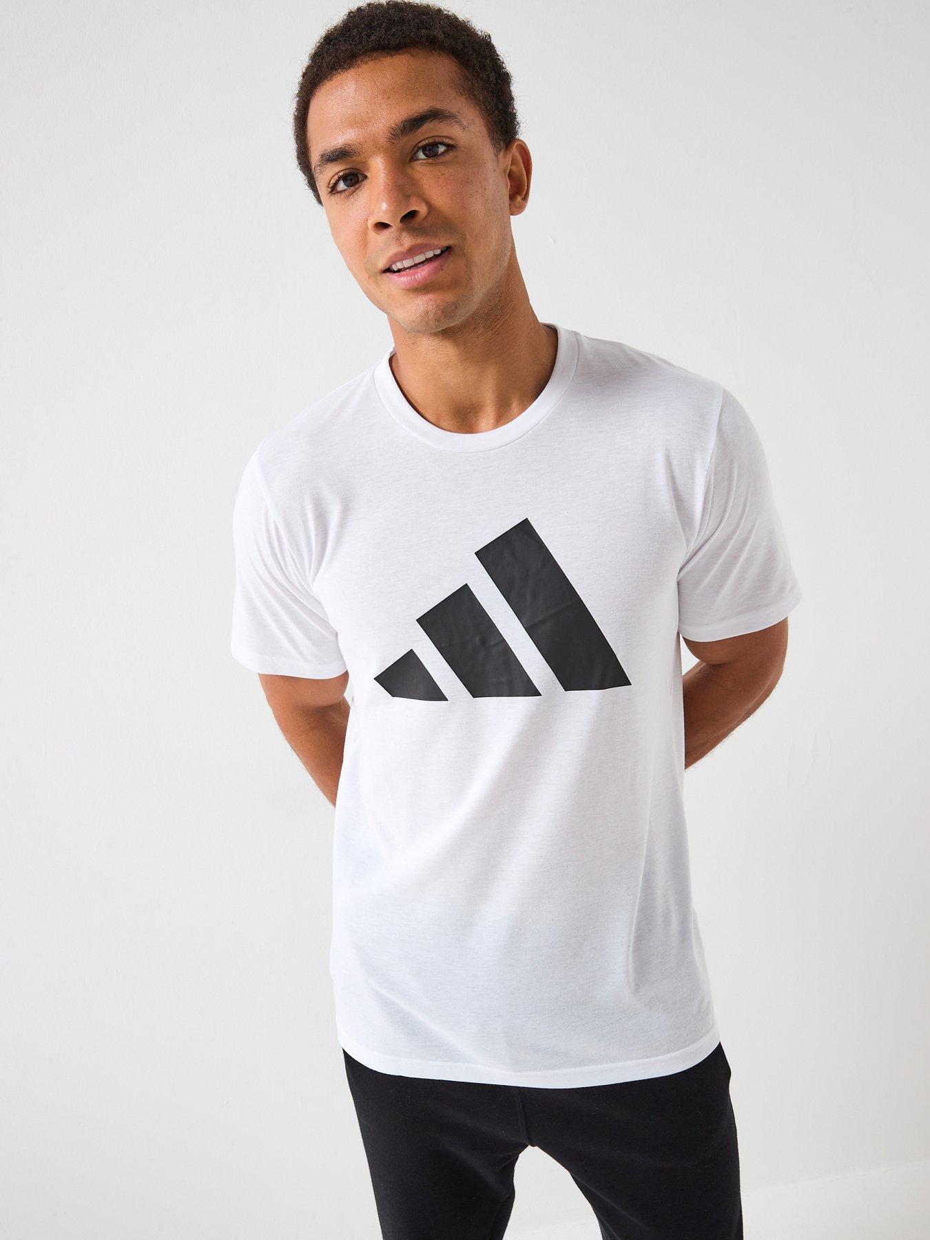 undefined Mens Train Essentials Logo T-Shirt - White/Black