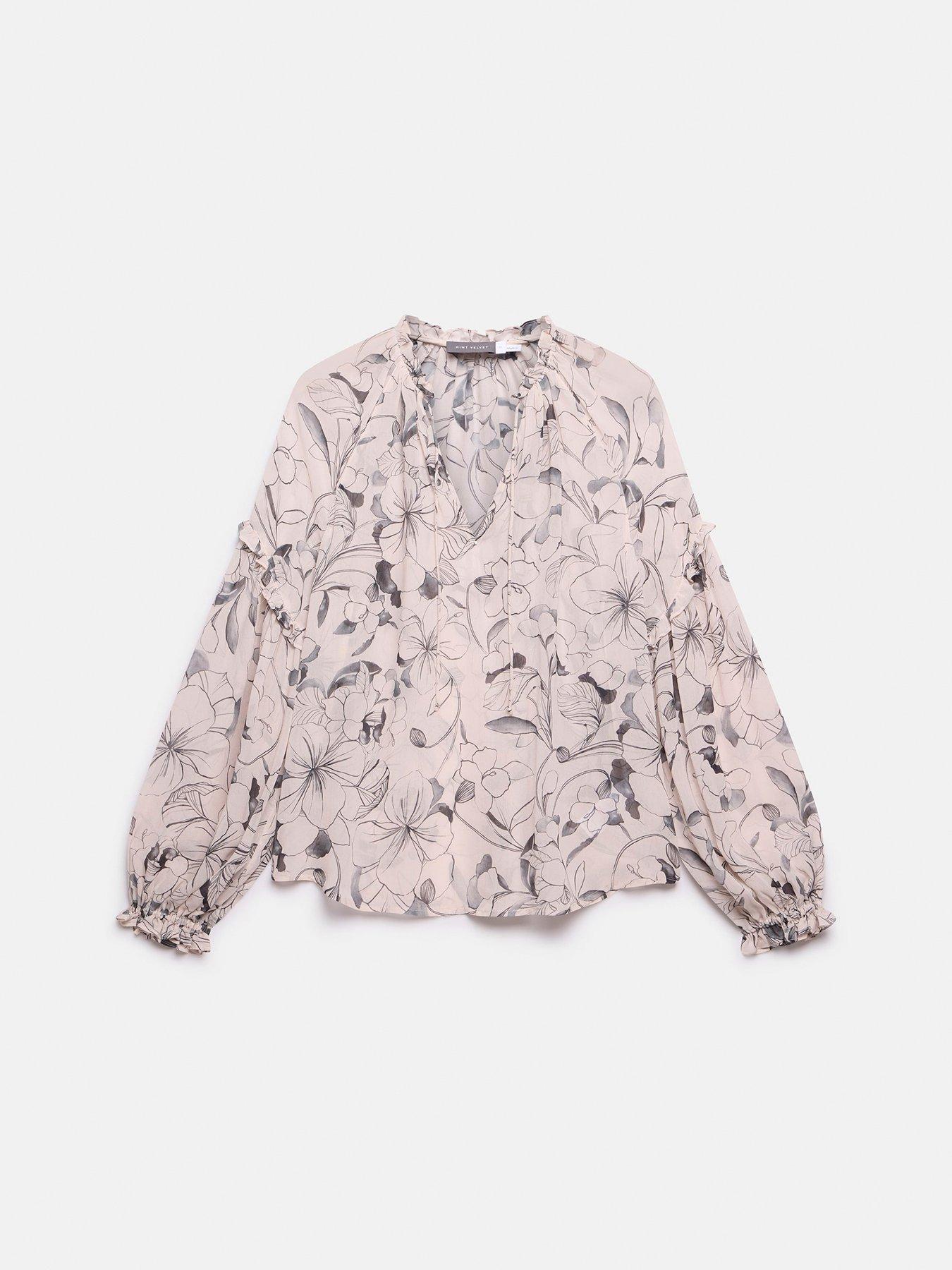 Mint Velvet Cream Floral Print Blouse | Very.co.uk