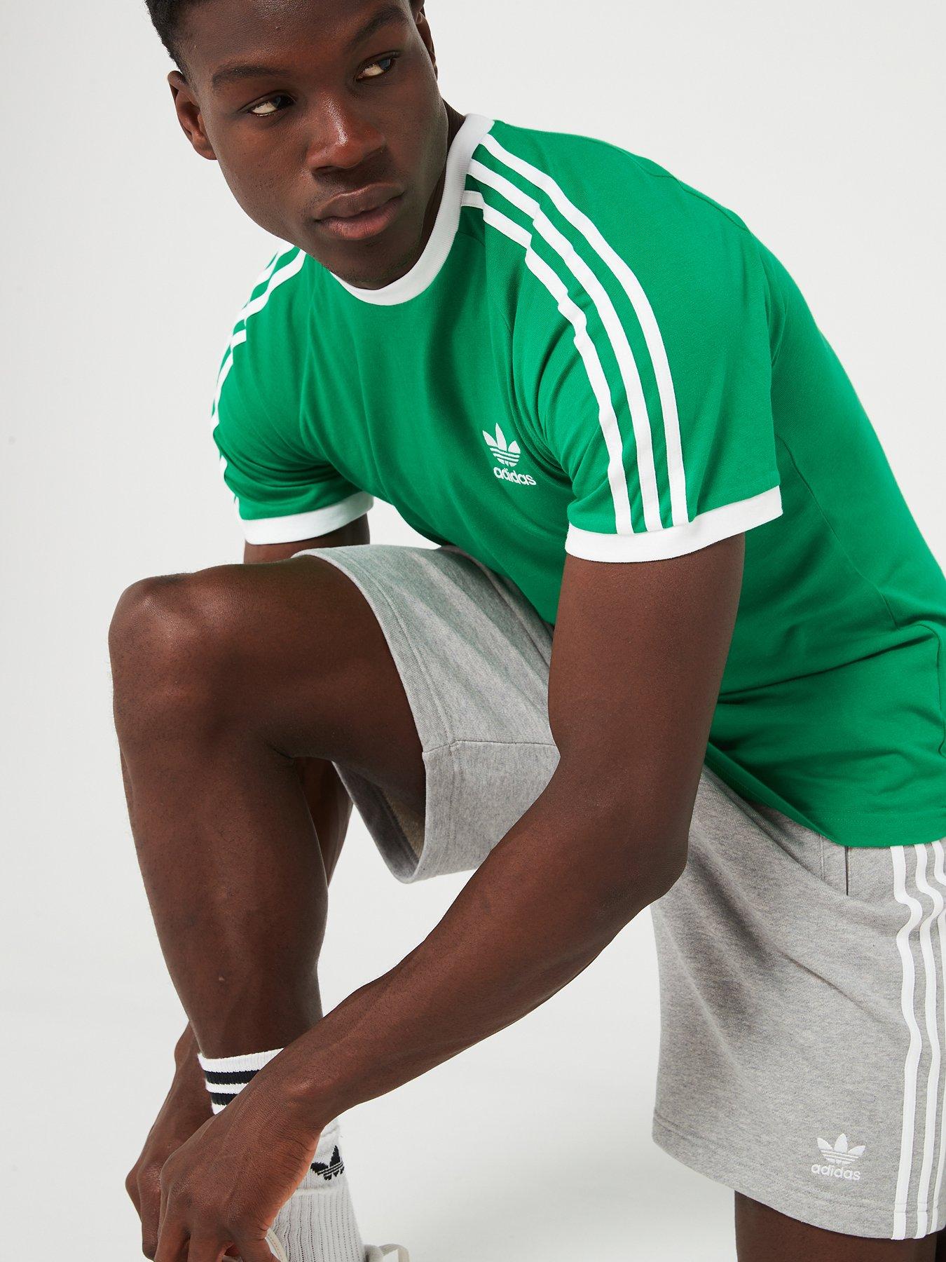 adidas Originals Men's 3-Stripes Tee - Green | Very.co.uk