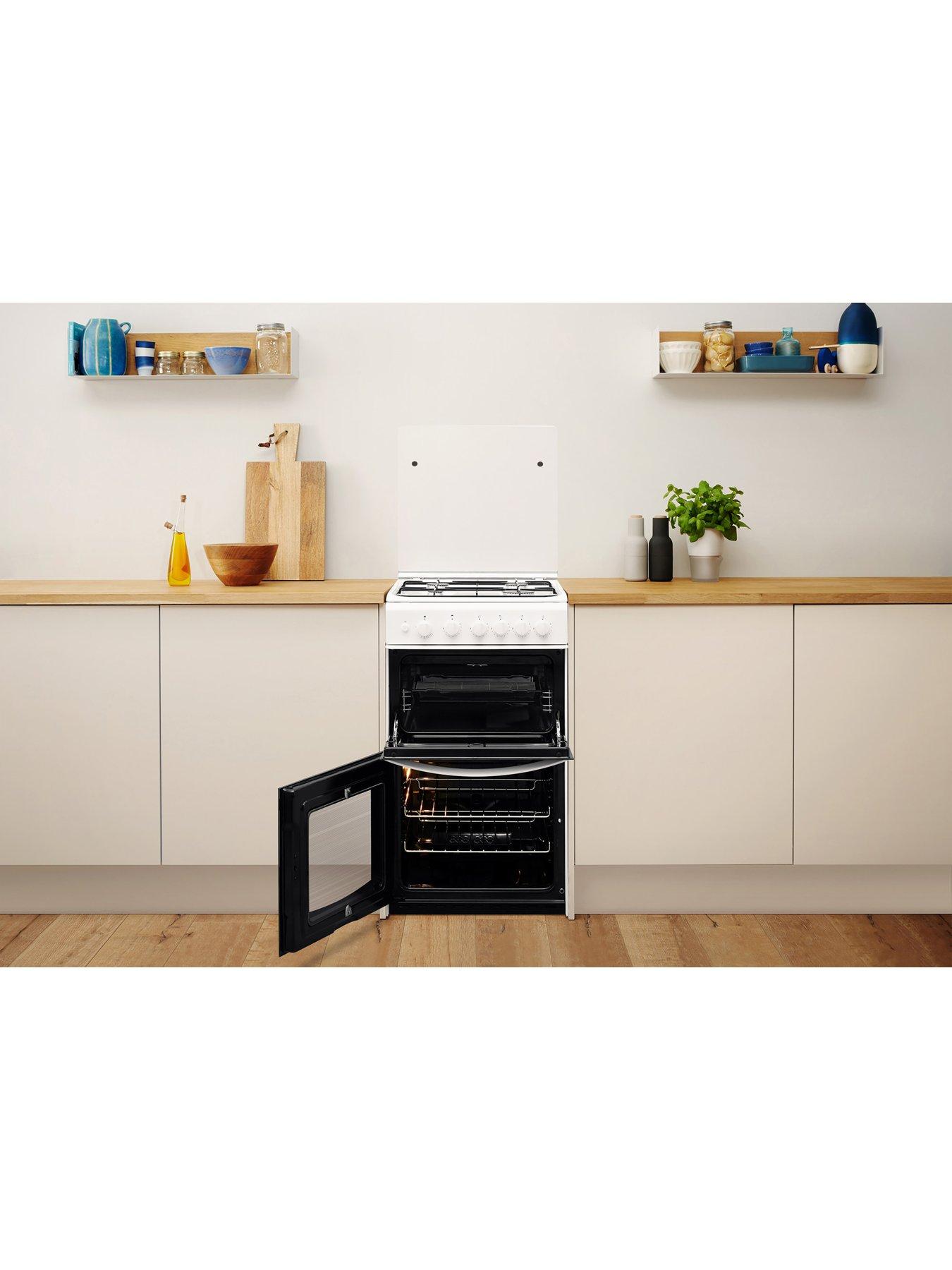 Image 4 of 8 of Indesit ID5G00KMWL Twin Cavity Gas Cooker - White