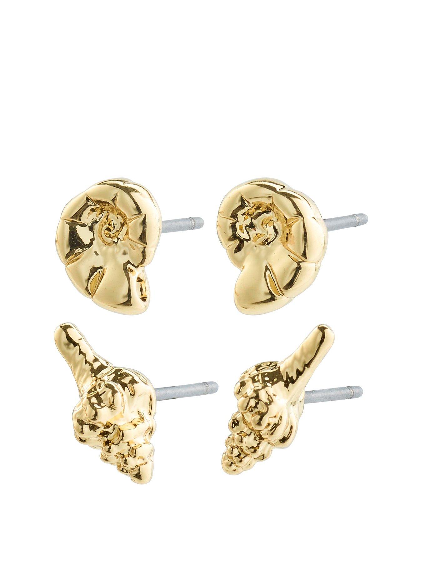Pilgrim FORCE earrings 2 in 1 set gold plated Very