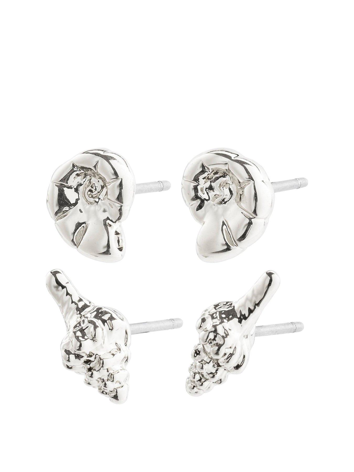 Product photograph of Pilgrim Force Earrings 2-in-1 Set Silver-plated from very.co.uk