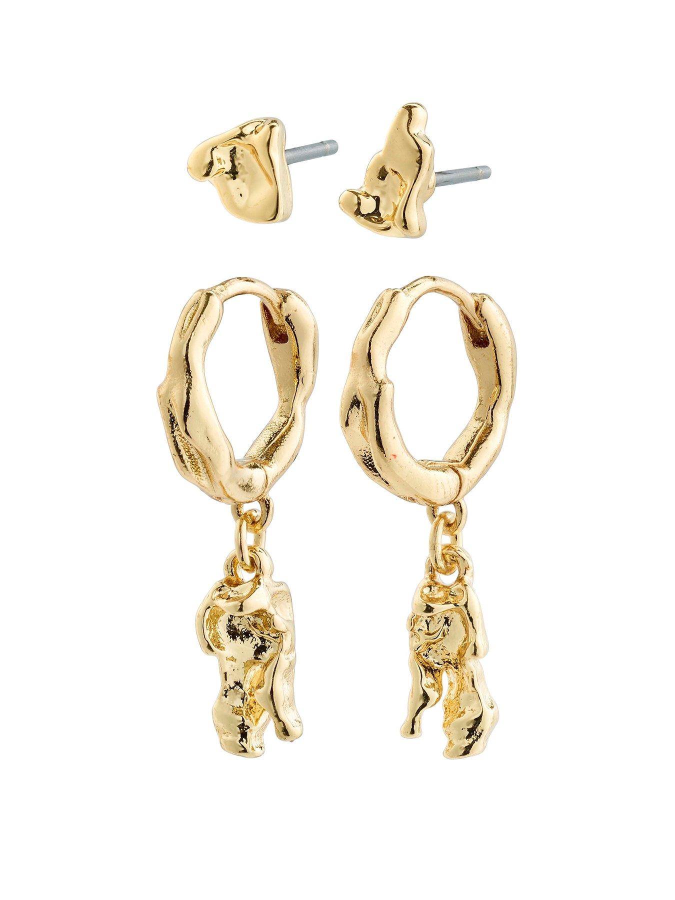 Image of Pilgrim SEA earrings, 2-in-1 set, gold-plated