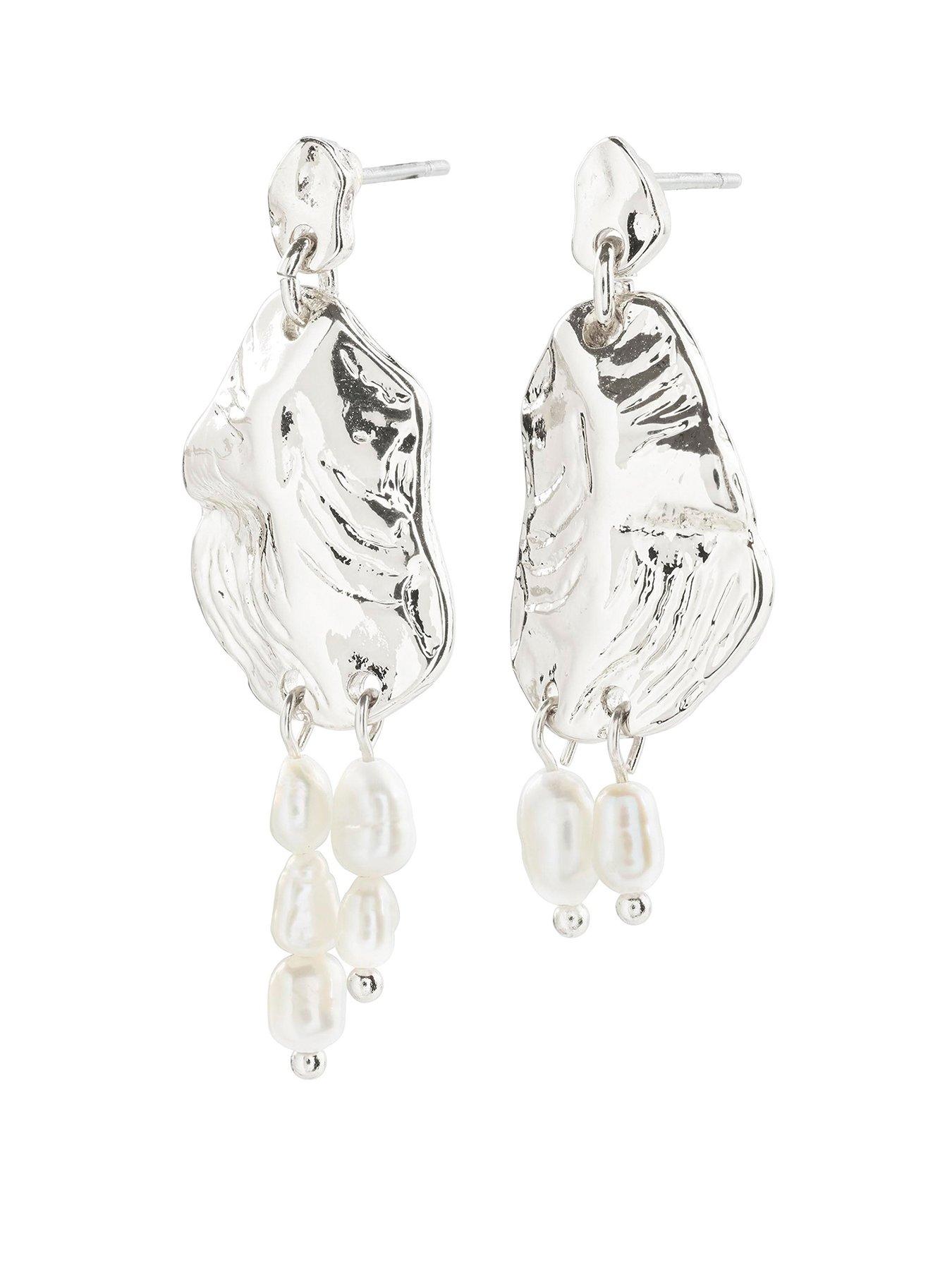 Pilgrim BLOOM earrings white/silver-plated