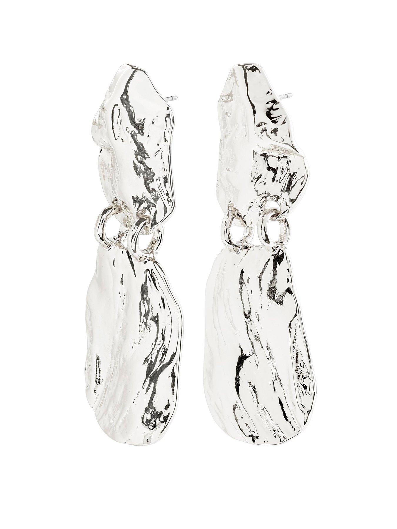 Product photograph of Pilgrim Bloom Earrings Silver-plated from very.co.uk