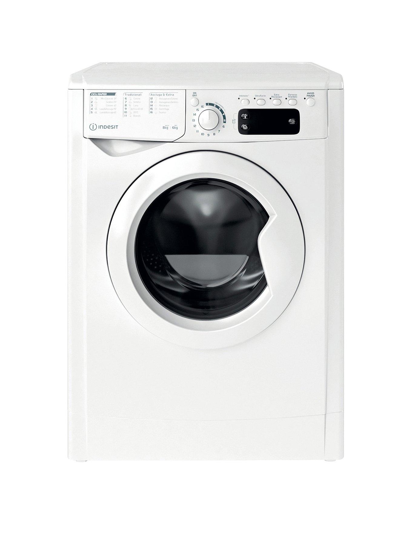Product photograph of Indesit Ewde861483w 8kg Washer Dryer - White from very.co.uk