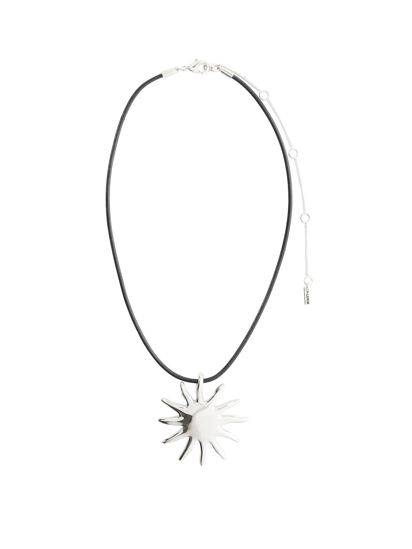 Product photograph of Pilgrim Light Necklace Silver-plated from very.co.uk