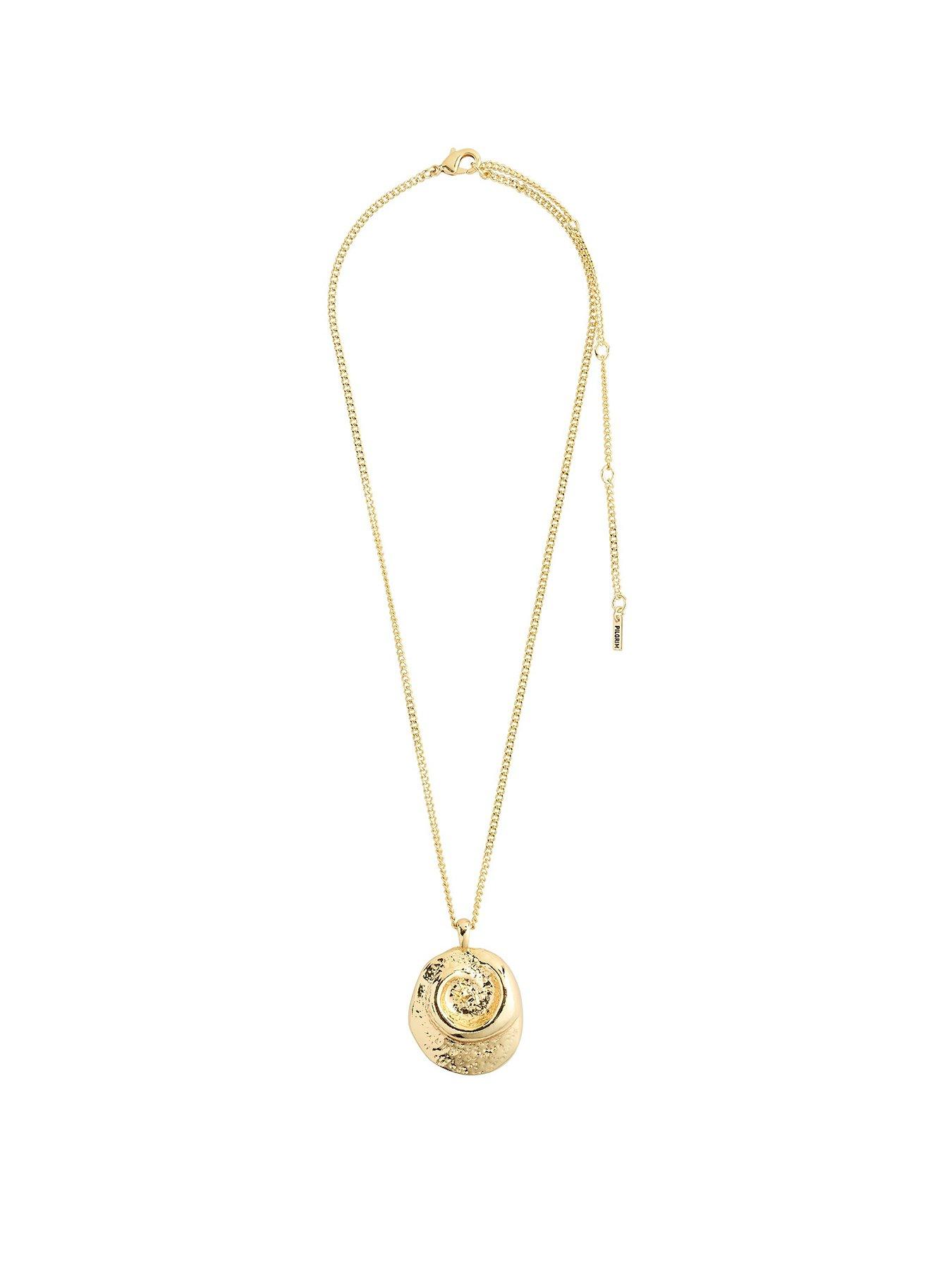 Product photograph of Pilgrim Sea Necklace Gold-plated from very.co.uk