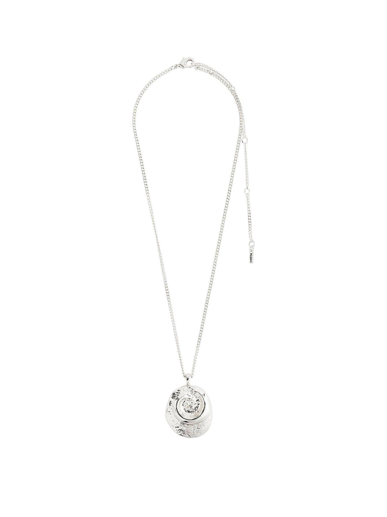 Product photograph of Pilgrim Sea Necklace Silver-plated from very.co.uk