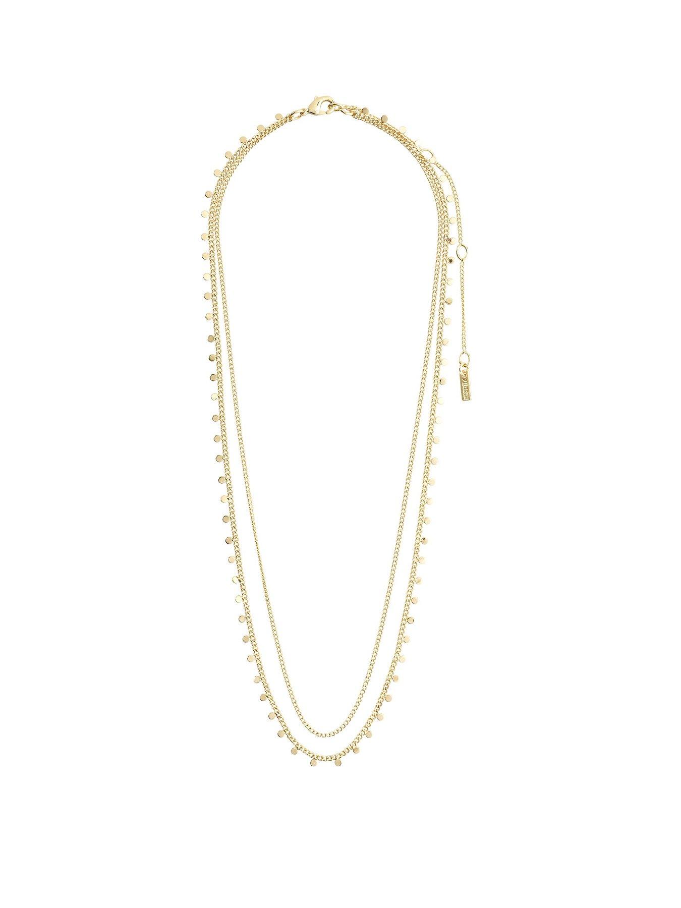 Product photograph of Pilgrim Bloom Necklace 2-in-1 Gold-plated from very.co.uk