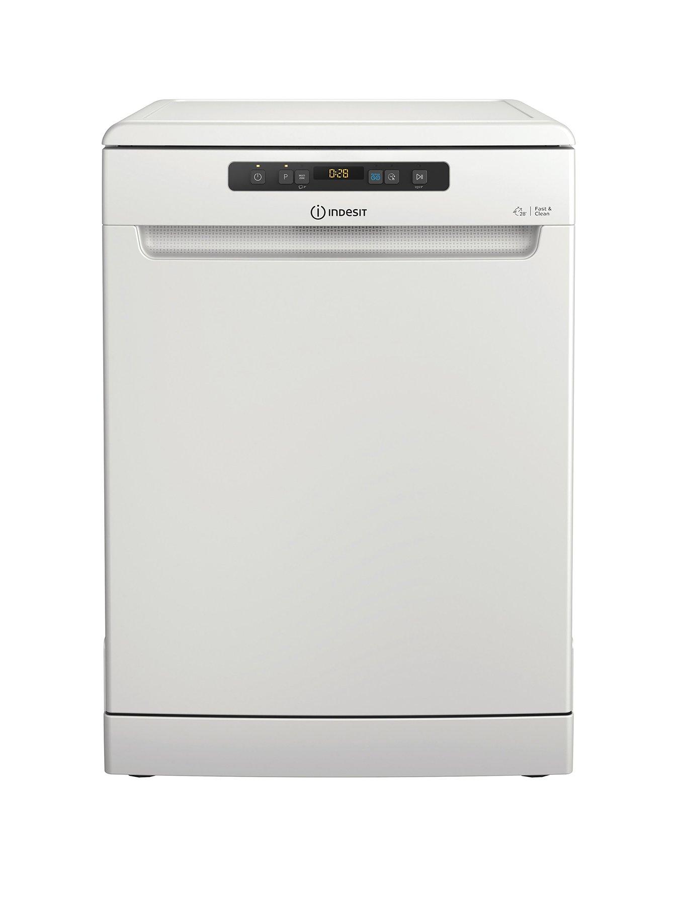 Image 1 of 8 of Indesit DFO3T133FUK Fullsize 14-Place Setting Freestanding Dishwasher - White