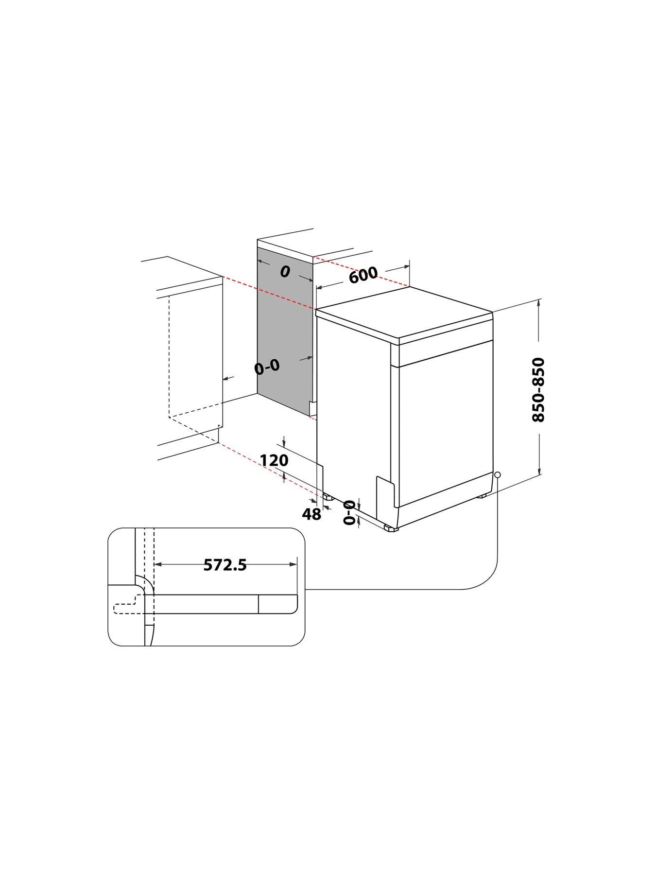 Image 7 of 8 of Indesit DFO3T133FUK Fullsize 14-Place Setting Freestanding Dishwasher - White
