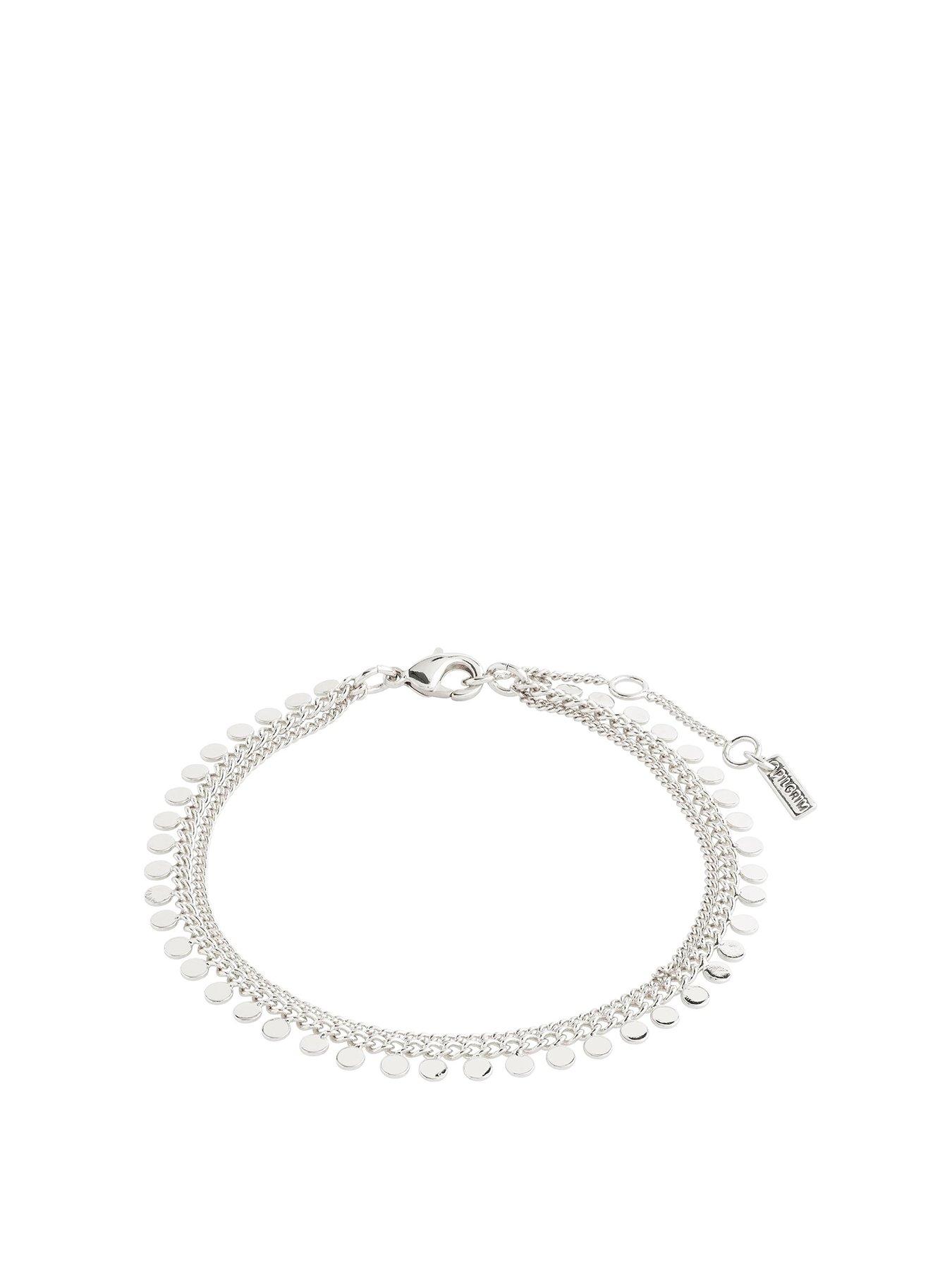 Product photograph of Pilgrim Bloom Bracelet Silver-plated from very.co.uk