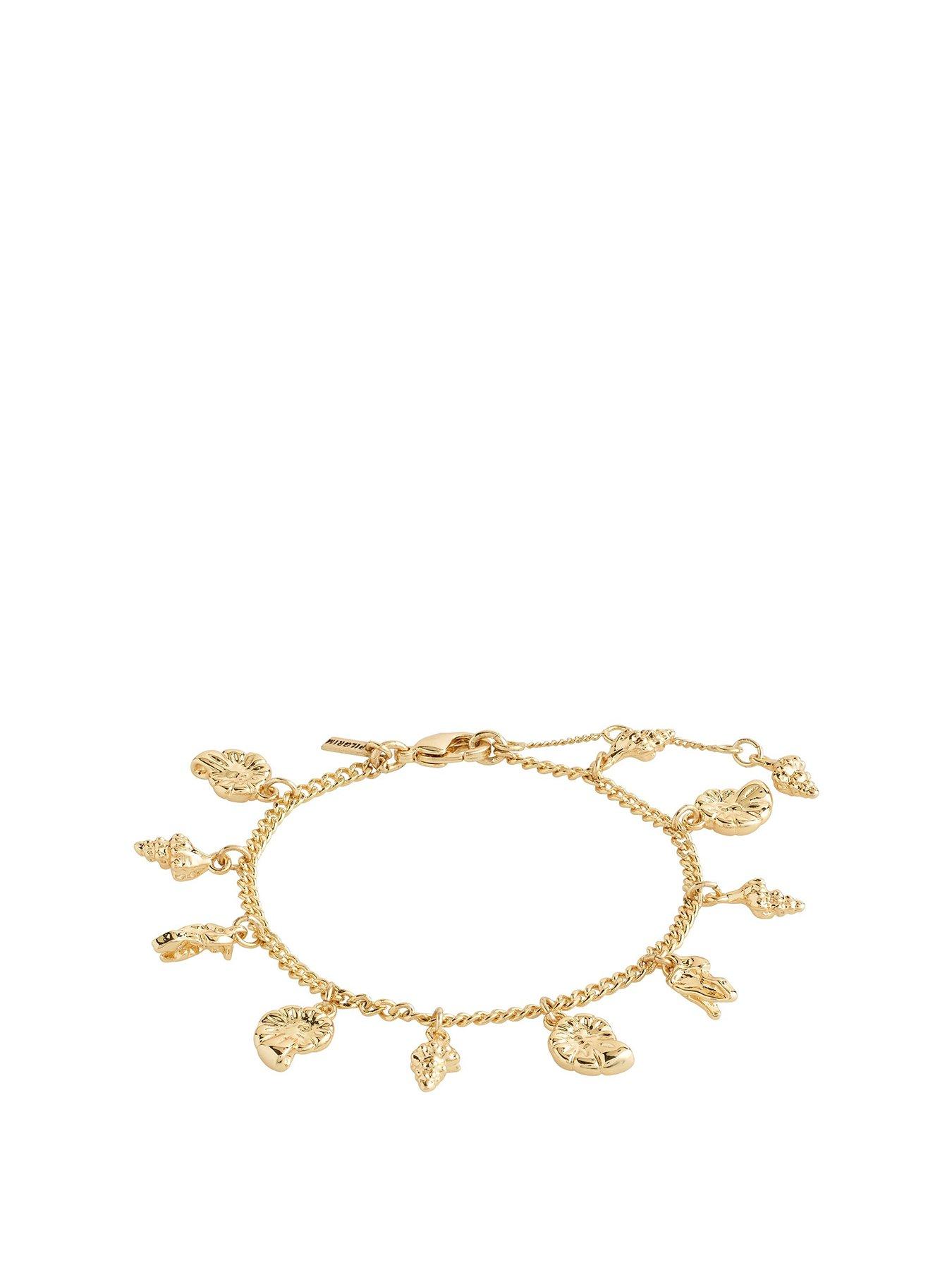 Product photograph of Pilgrim Sea Bracelet Gold-plated from very.co.uk
