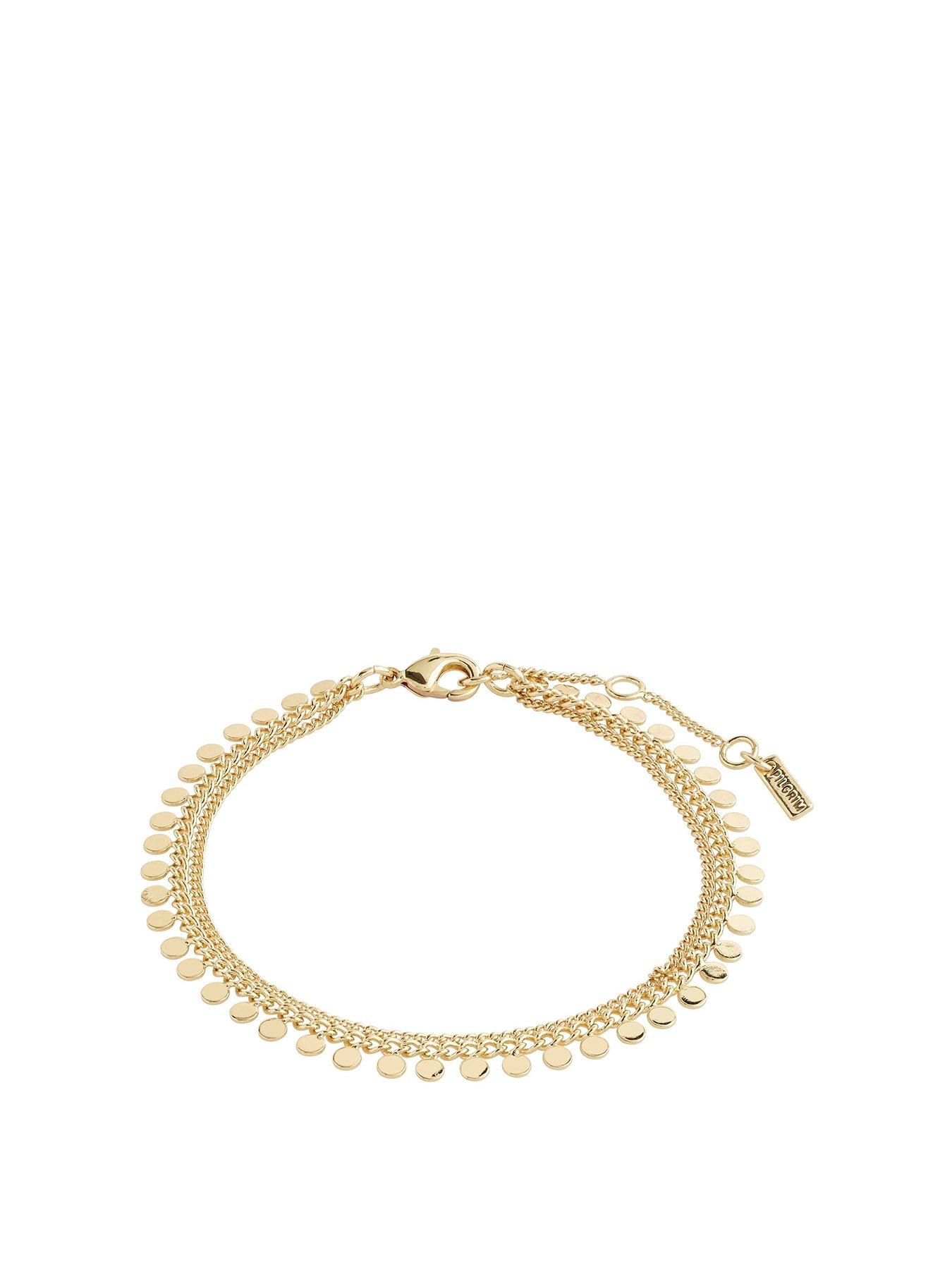 Product photograph of Pilgrim Bloom Bracelet Gold-plated from very.co.uk