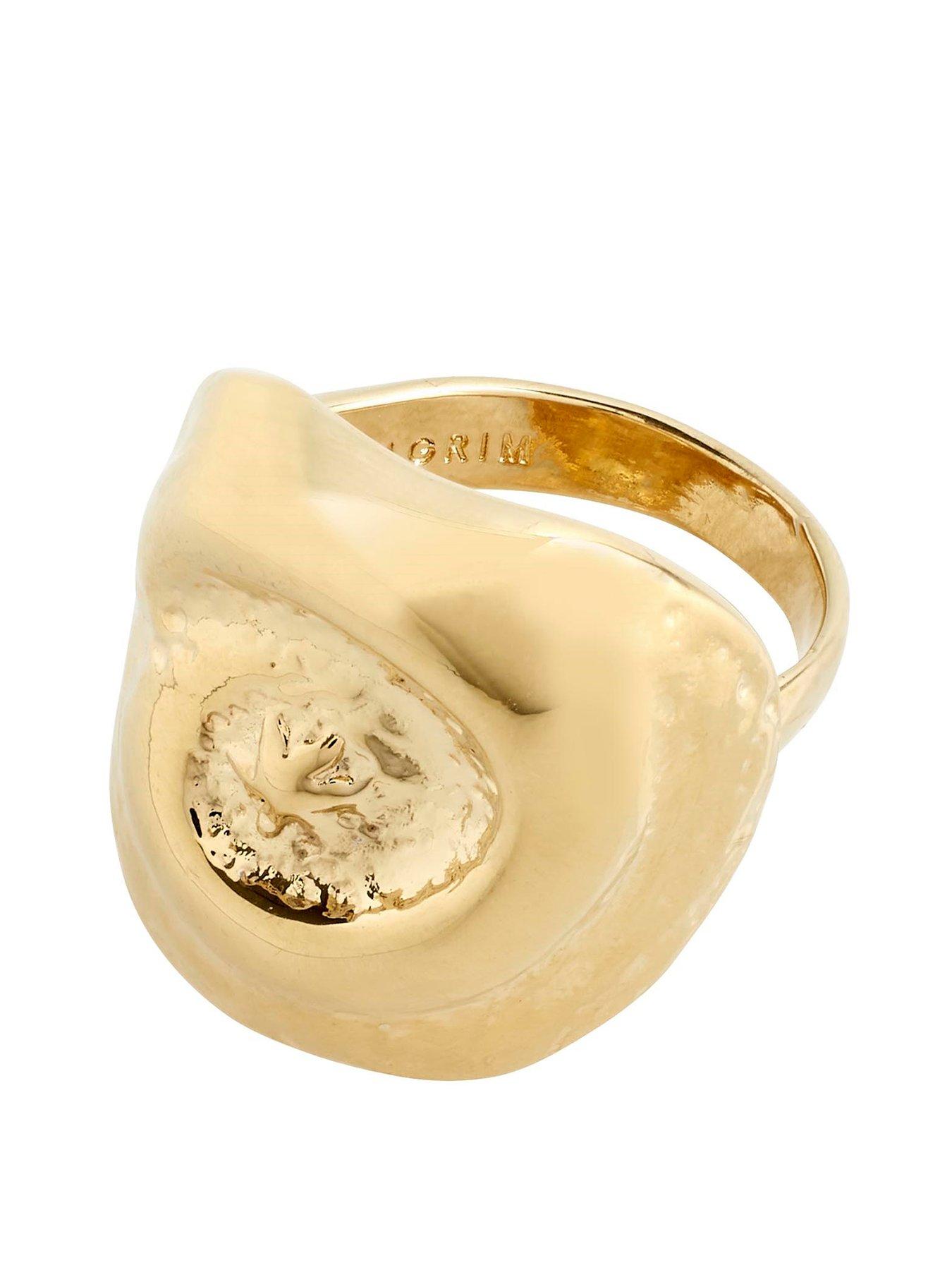 Product photograph of Pilgrim Sea Ring Gold-plated from very.co.uk