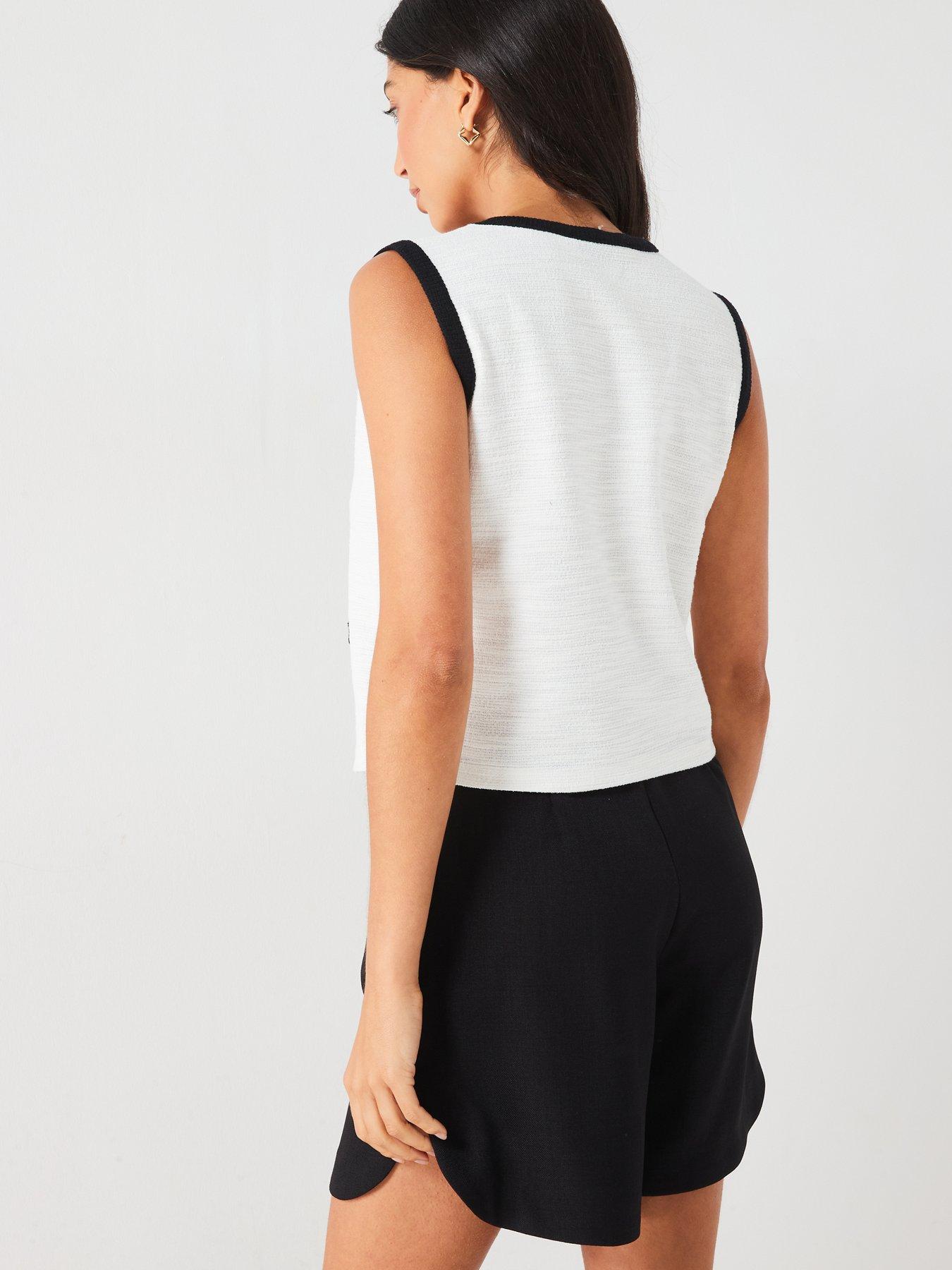 Image 2 of 6 of V by Very Jersey Mono Button Sleeveless Top