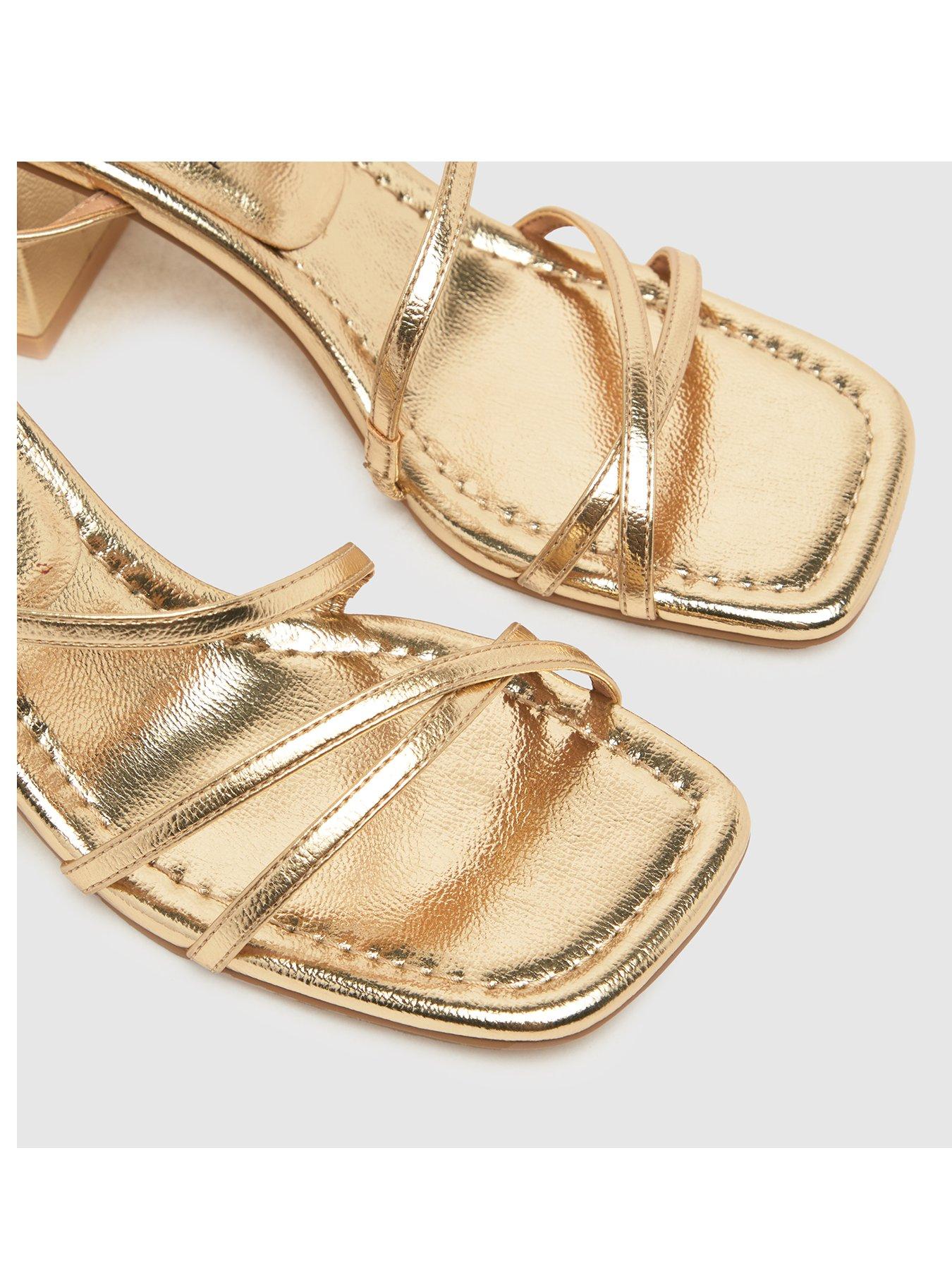 Schuh Sully Strappy Block Heel Sandal Gold Very