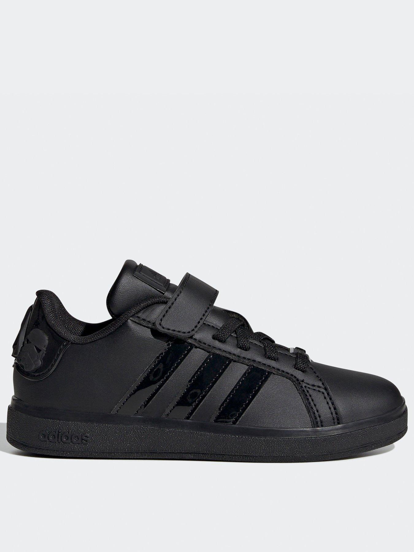 Adidas kids black trainers online