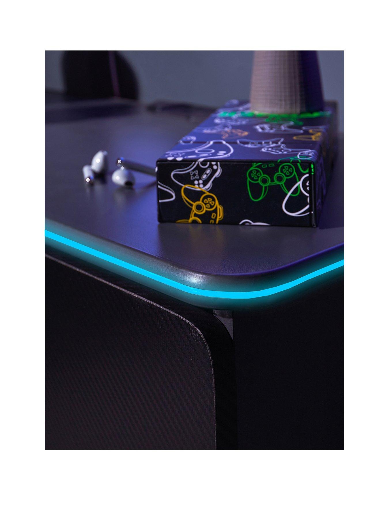 Image 2 of 5 of X Rocker Carbon-tek Chest of Drawers with Neo Fibre LED Lighting