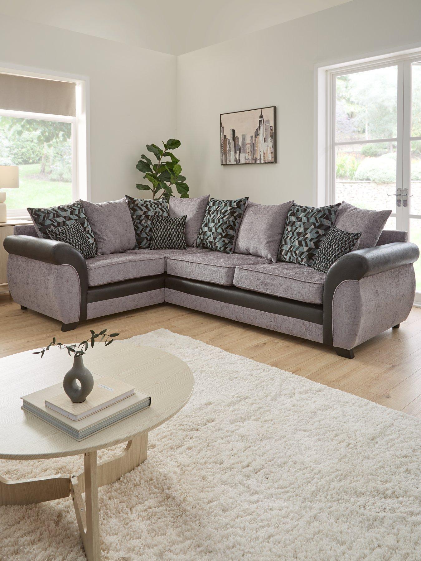 undefined Narva Fabric/Faux Leather Left Hand Corner Group Sofa