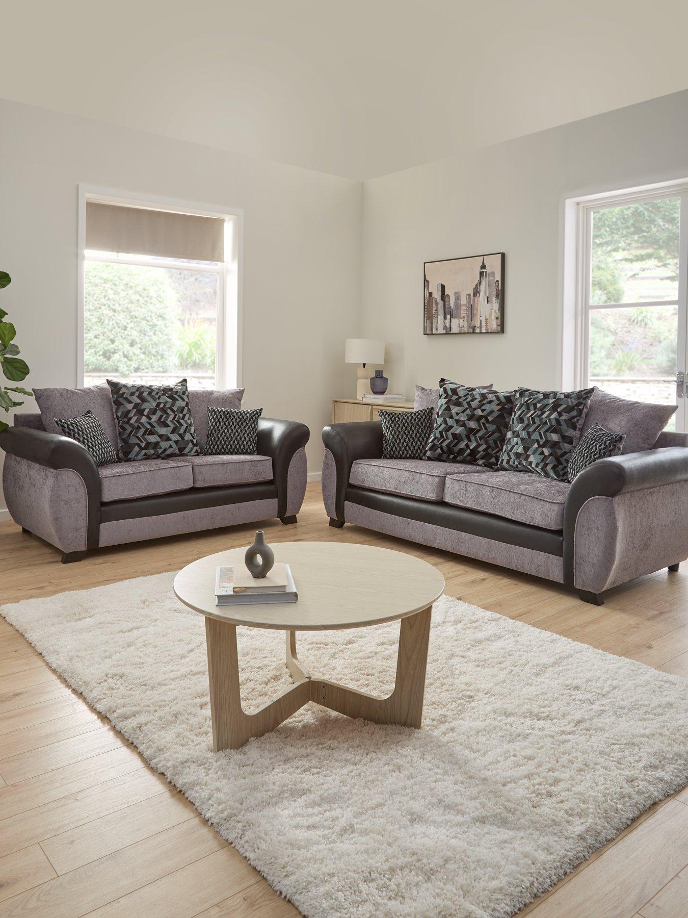 undefined Narva Fabric/Faux Leather 3 + 2 Seater Sofa Set (Buy  &  SAVE!)
