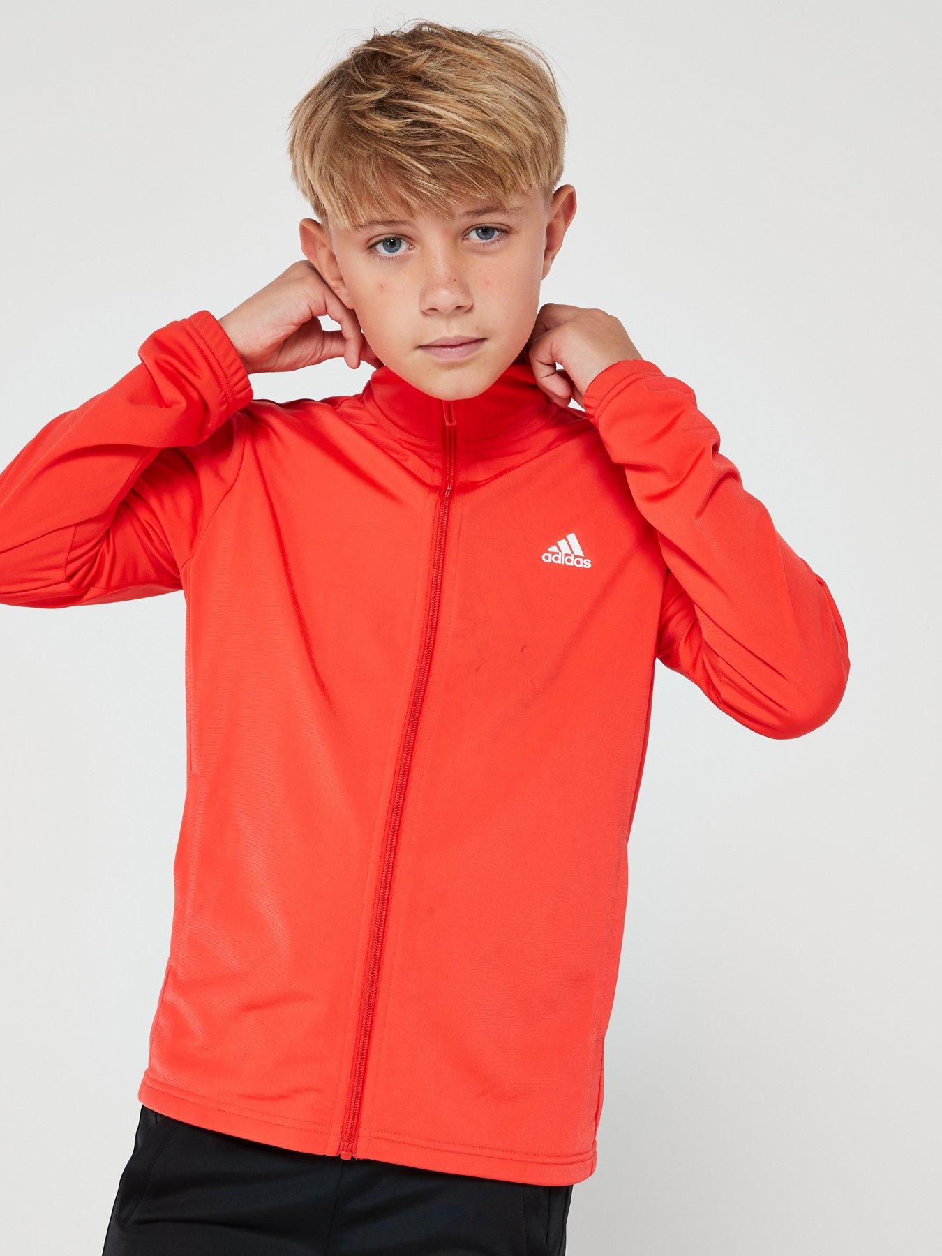 Image 3 of 5 of adidas Sportswear Junior Boys Essentials Tracksuit - Red
