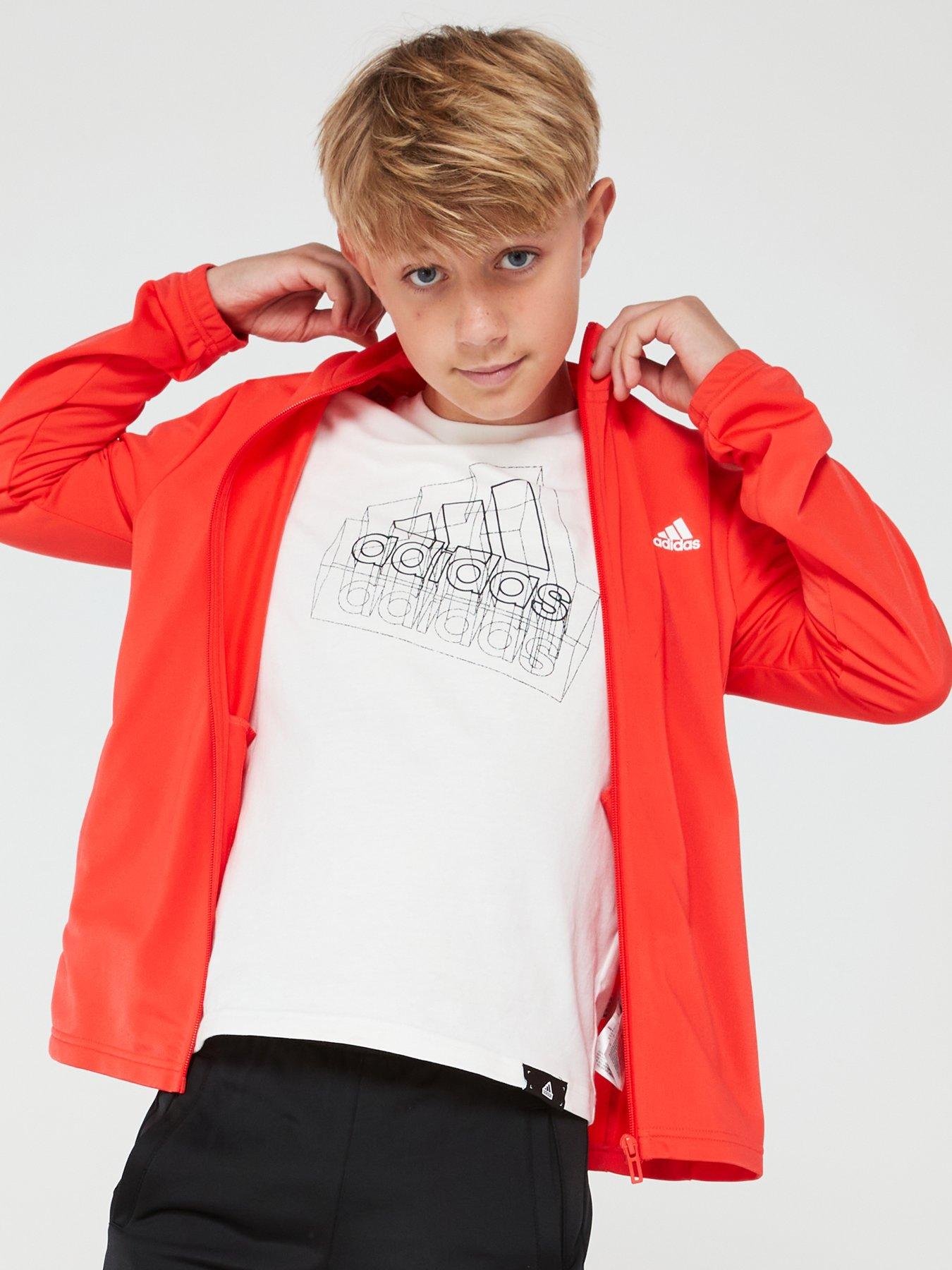 Image 5 of 5 of adidas Sportswear Junior Boys Essentials Tracksuit - Red