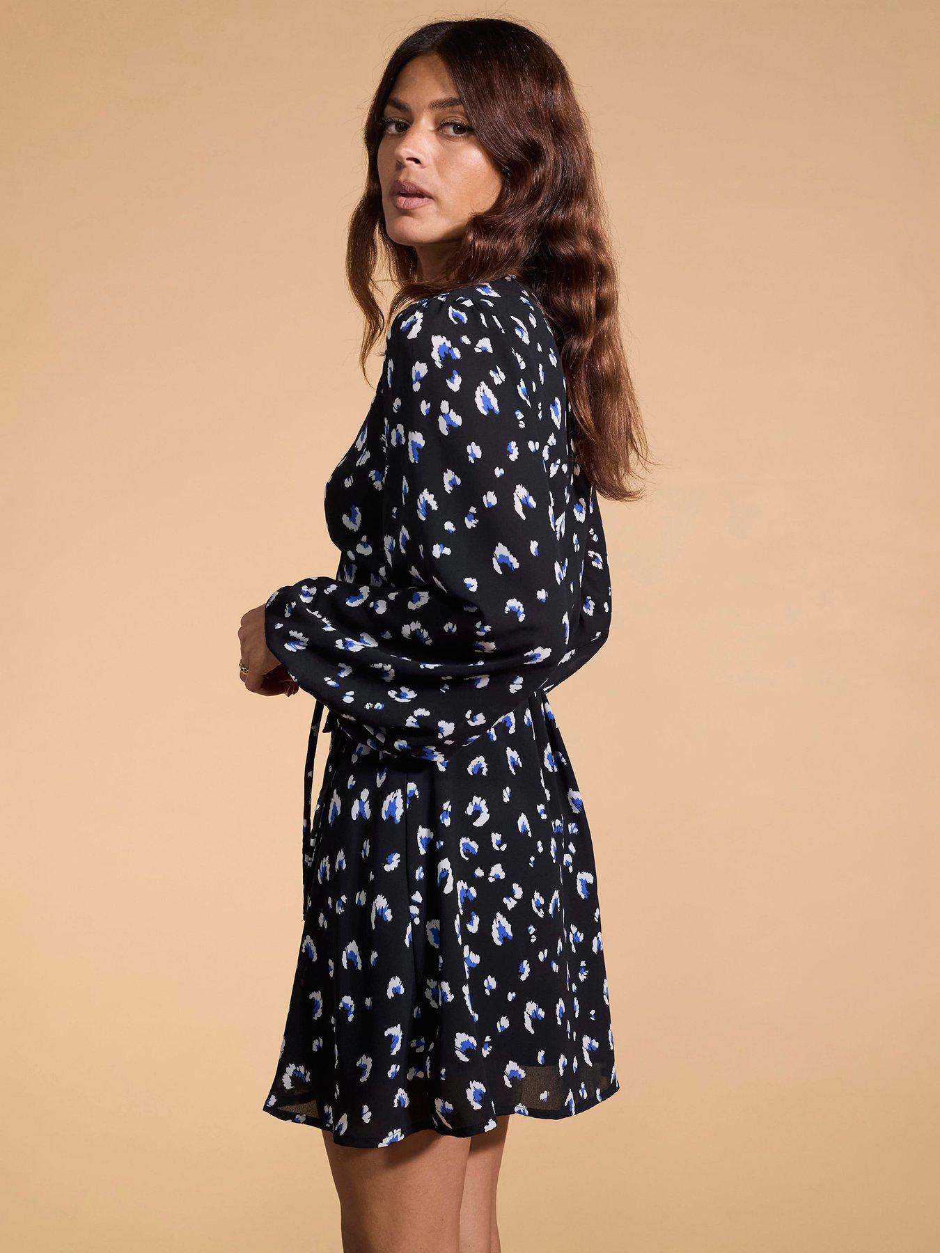 Robe De Soirée Imprimé Léopard Avec Perles Noires - Taille S-M, Occasion Excellent état