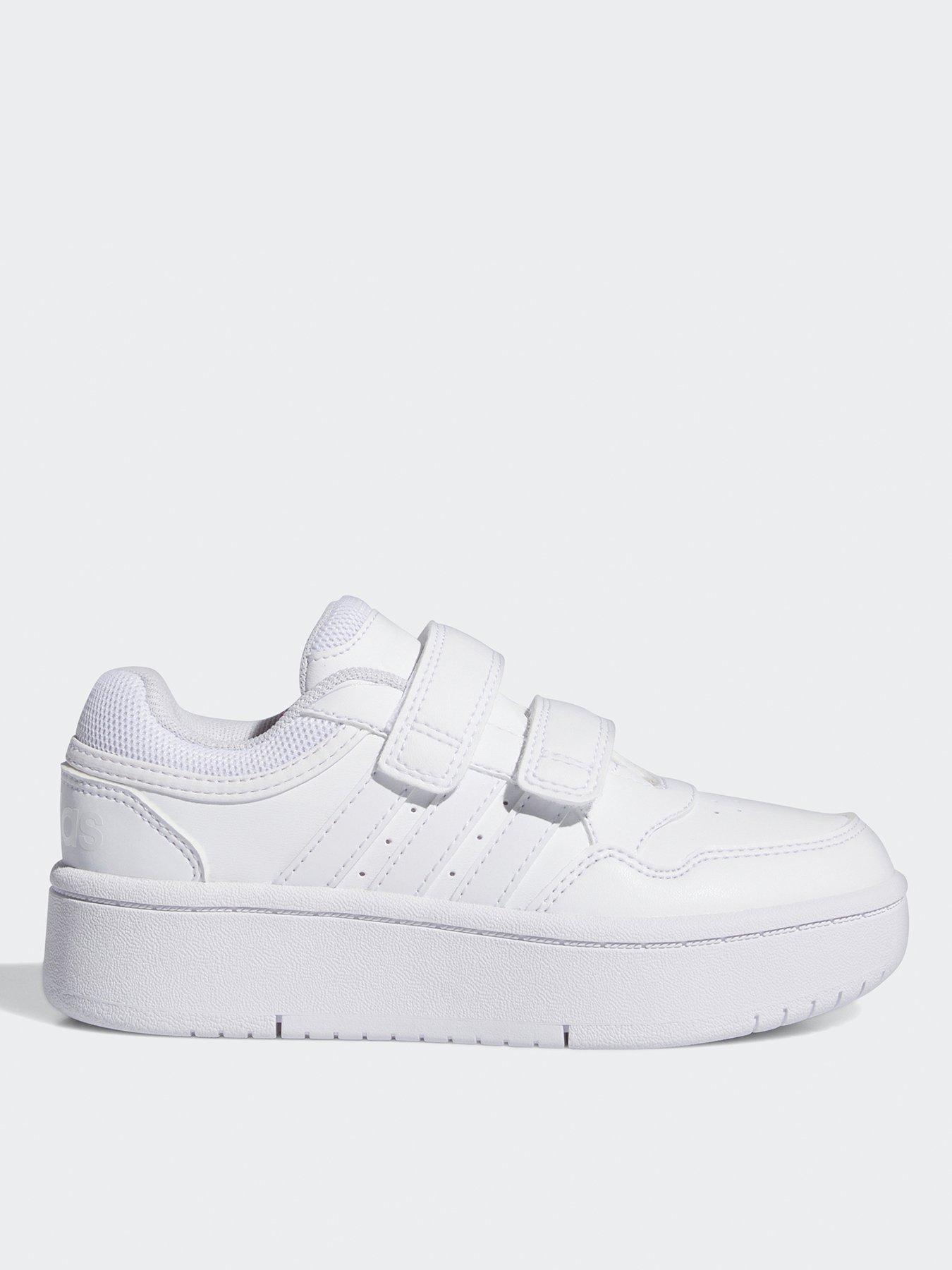 undefined Kid's Hoops 3.0 Bold Velcro Trainers  - White