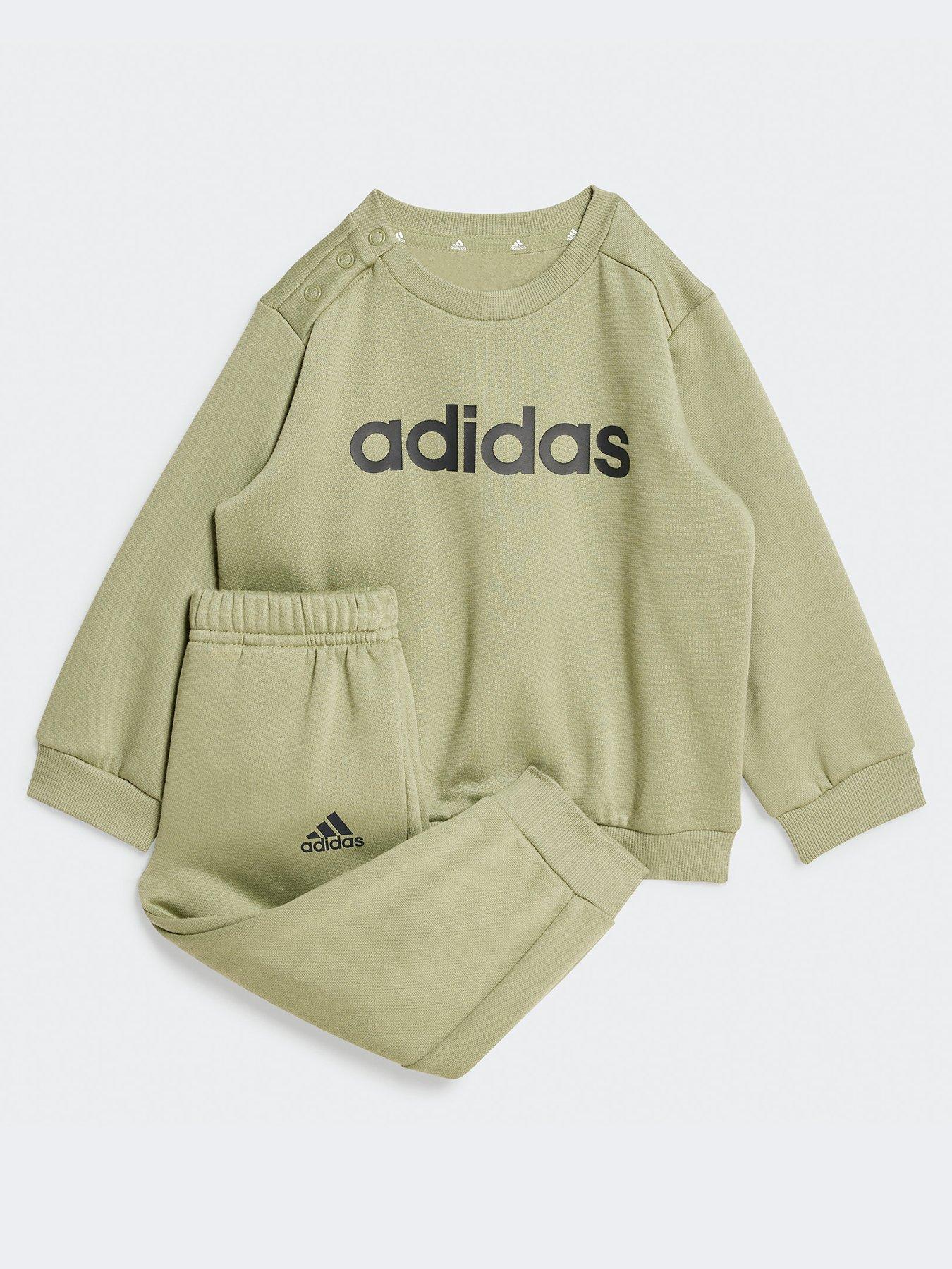 adidas Sportswear Infant Boys Essentials Linear Logo Tracksuit Green Very