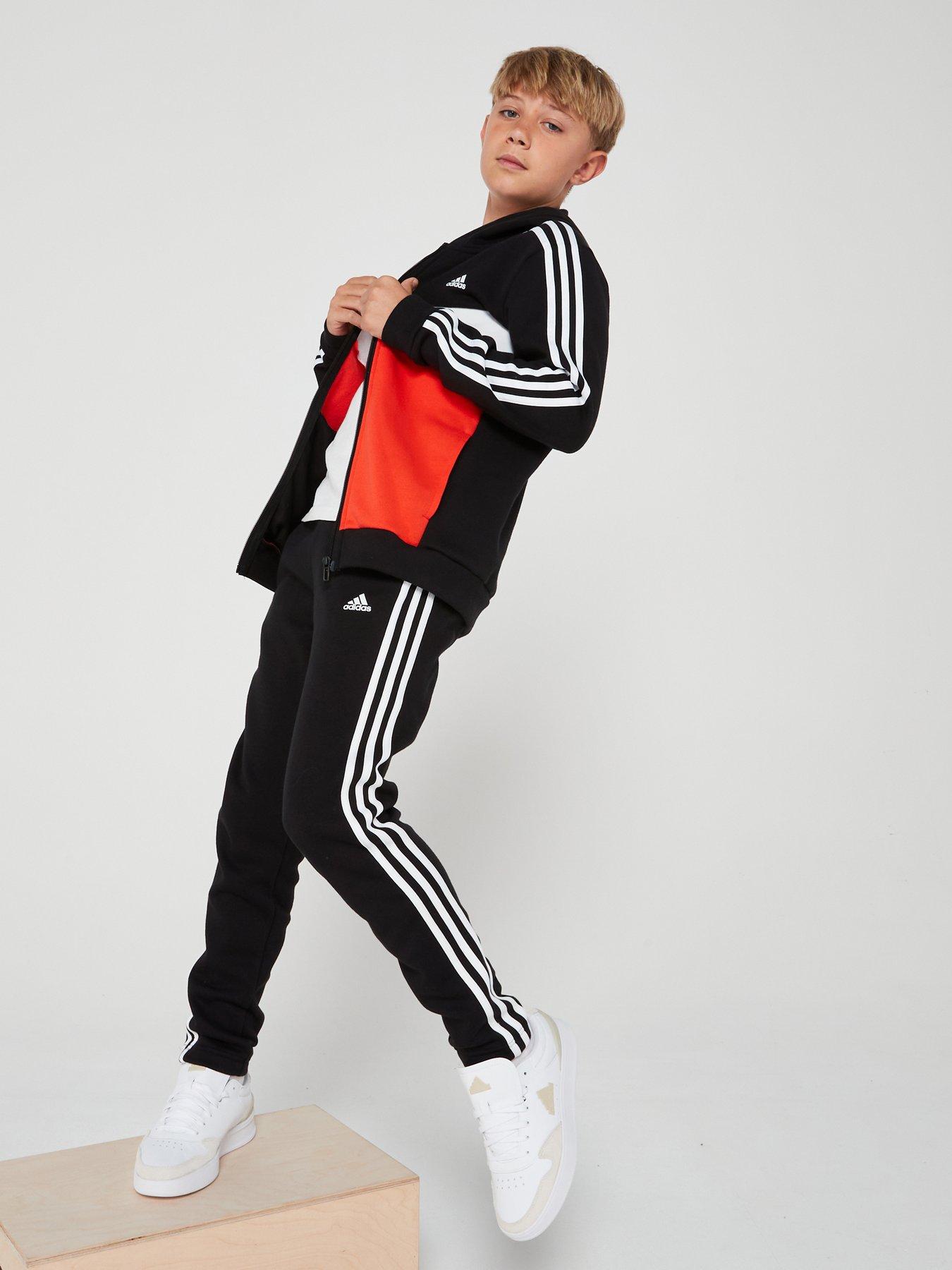 Adidas 3 stripe jogging suit junior online