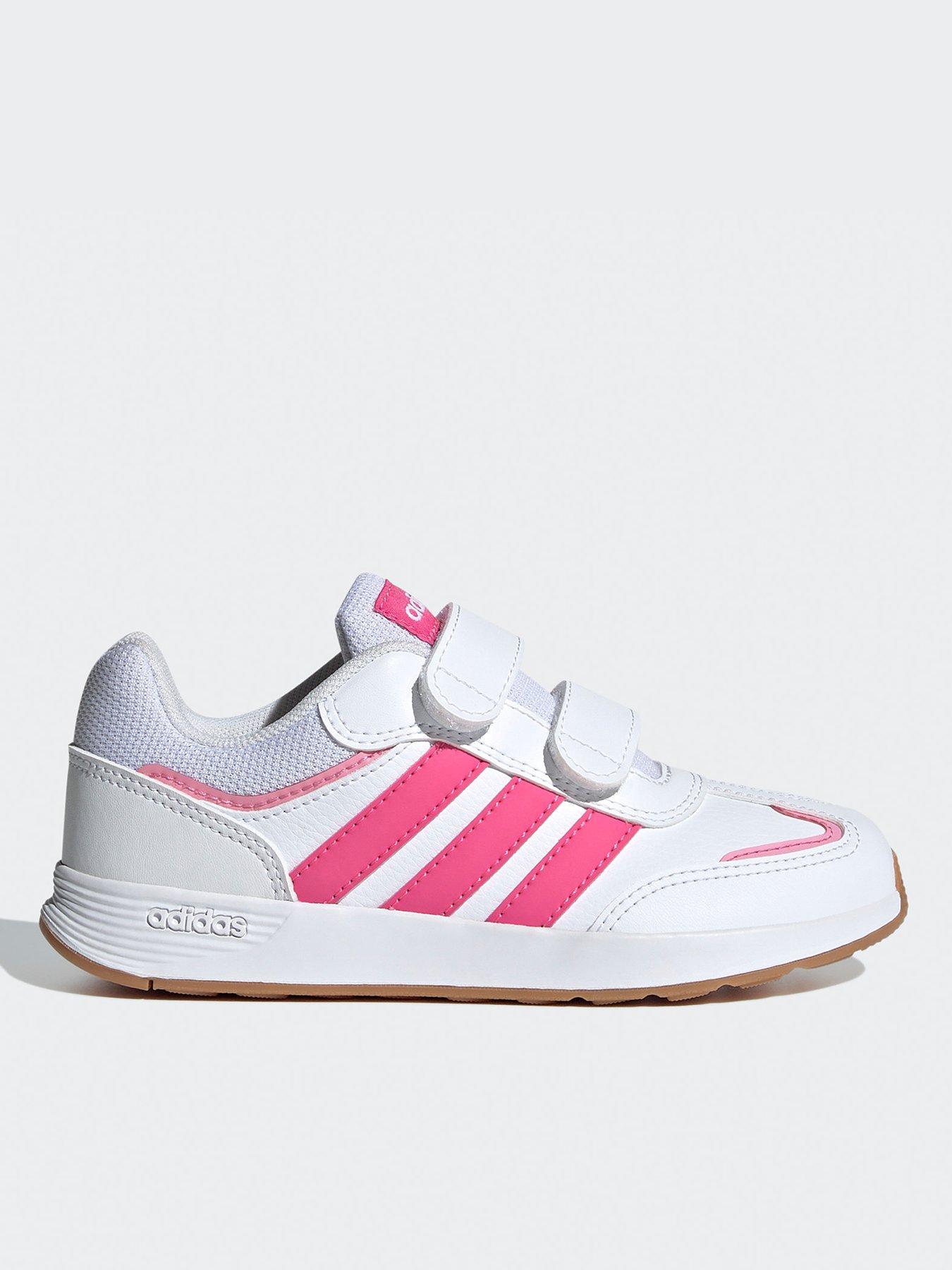 adidas Sportswear Kids Tensaur Switch Trainers - White/pink, White/Pink, Size 1 Older