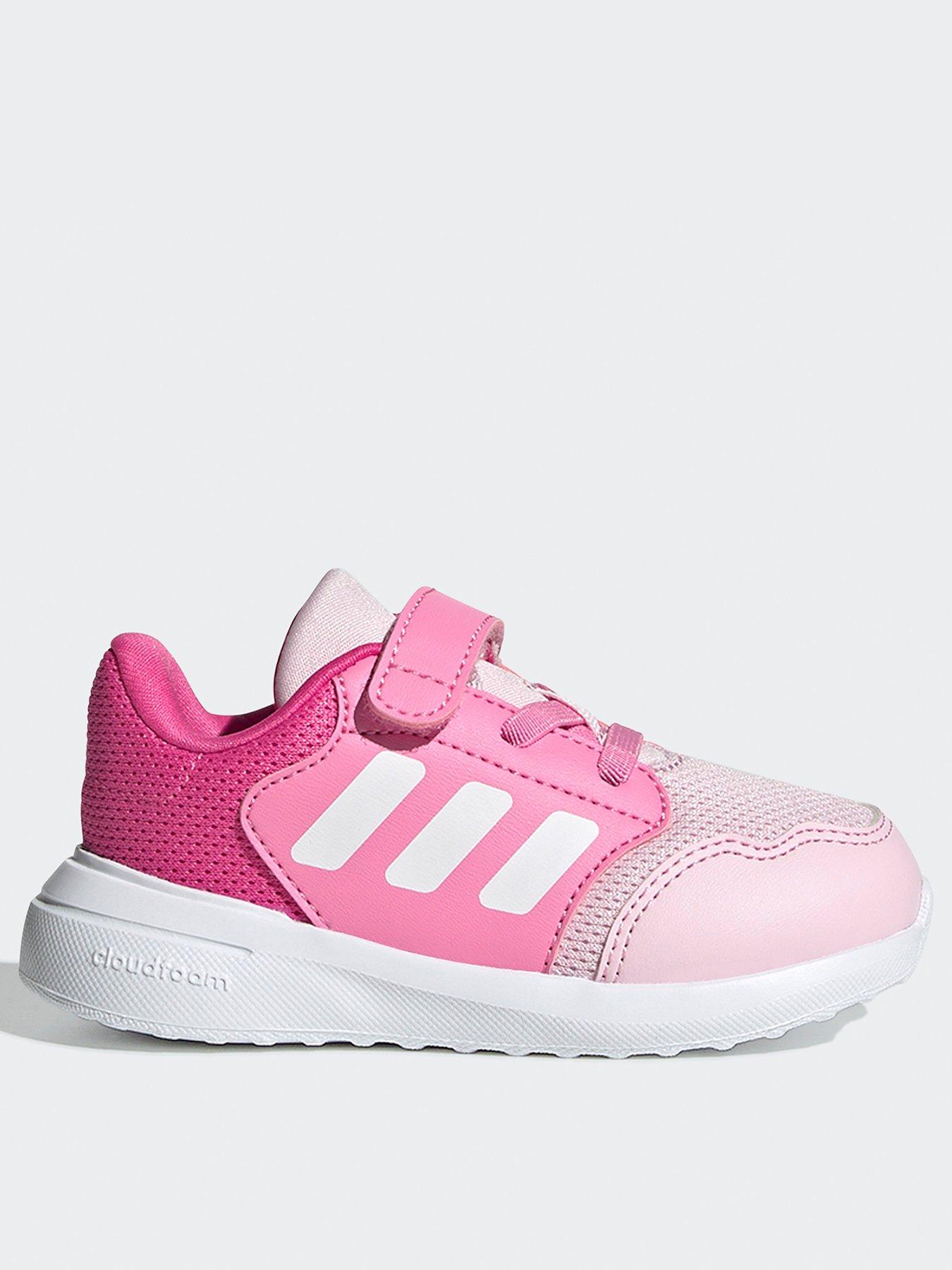 adidas Sportswear Infant Tensaur Run 3.0 Elasticated Trainers - Pink/white, Pink/White, Size 4 Younger