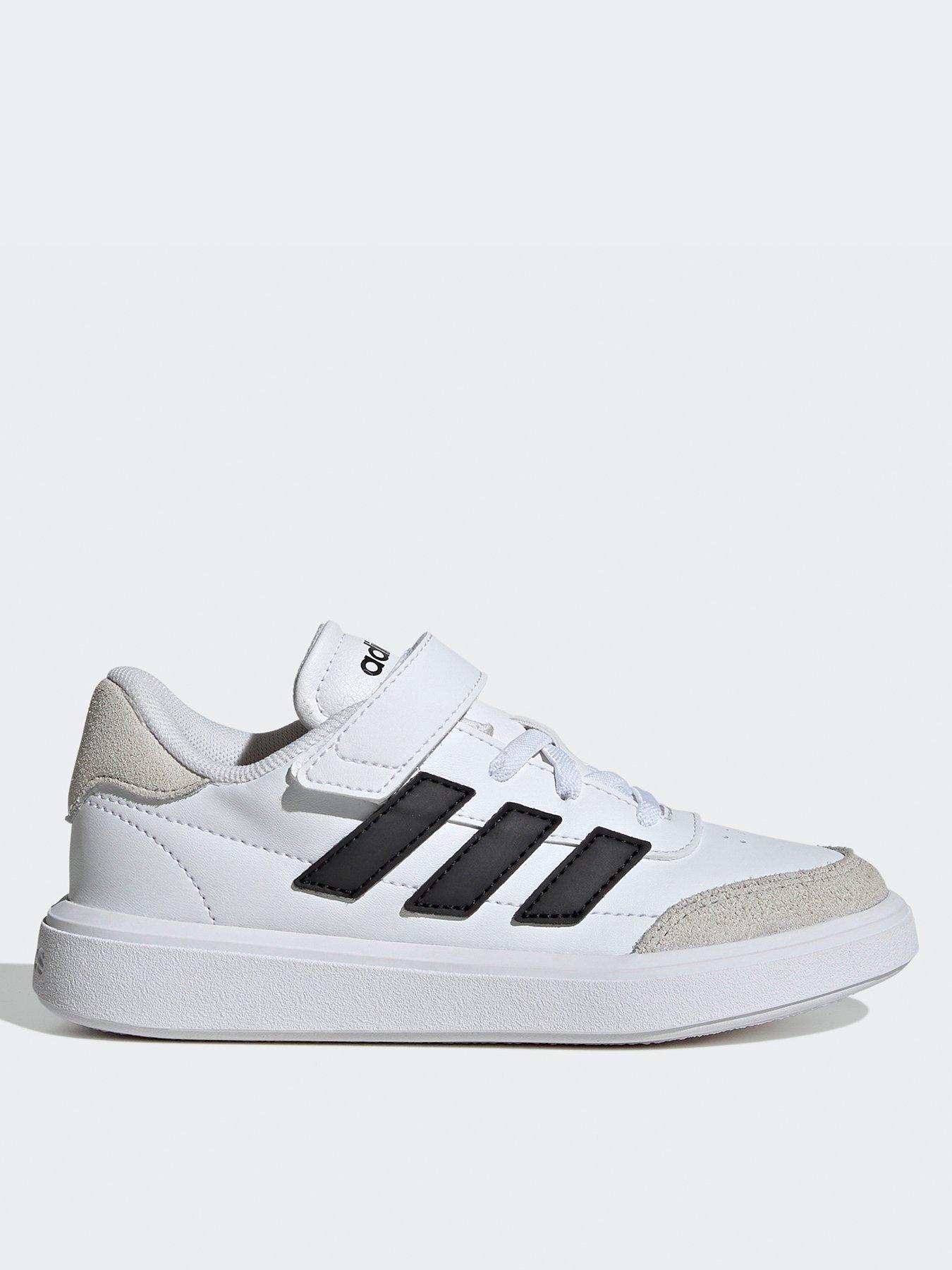 adidas Originals Kids Unisex Team Court 2 Trainers White Black Very