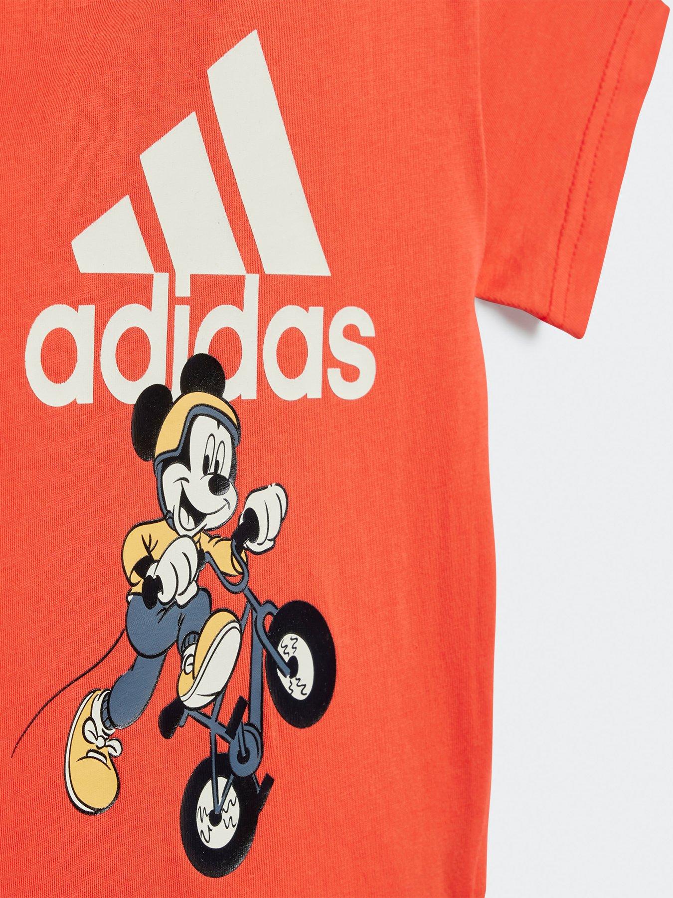 adidas Sportswear Infant Unisex Mickey Mouse T shirt And Short Set Red Very